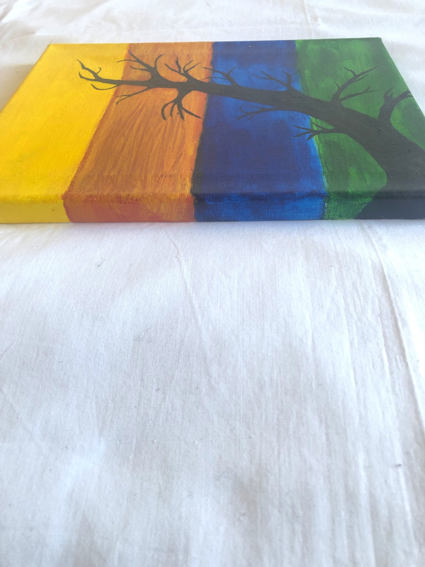 Tree painting, canvas acrylic painting, home decor