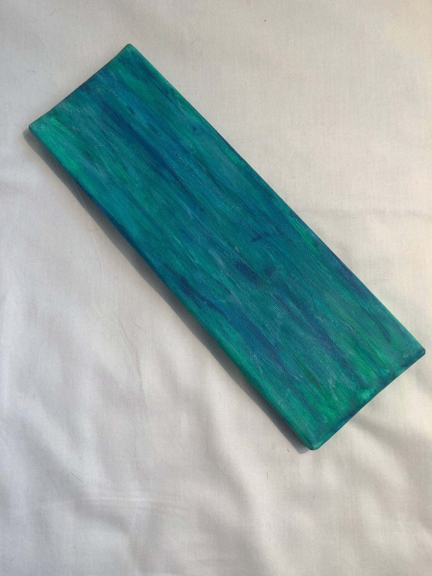 Green/blue abstract painting, acrylic painting