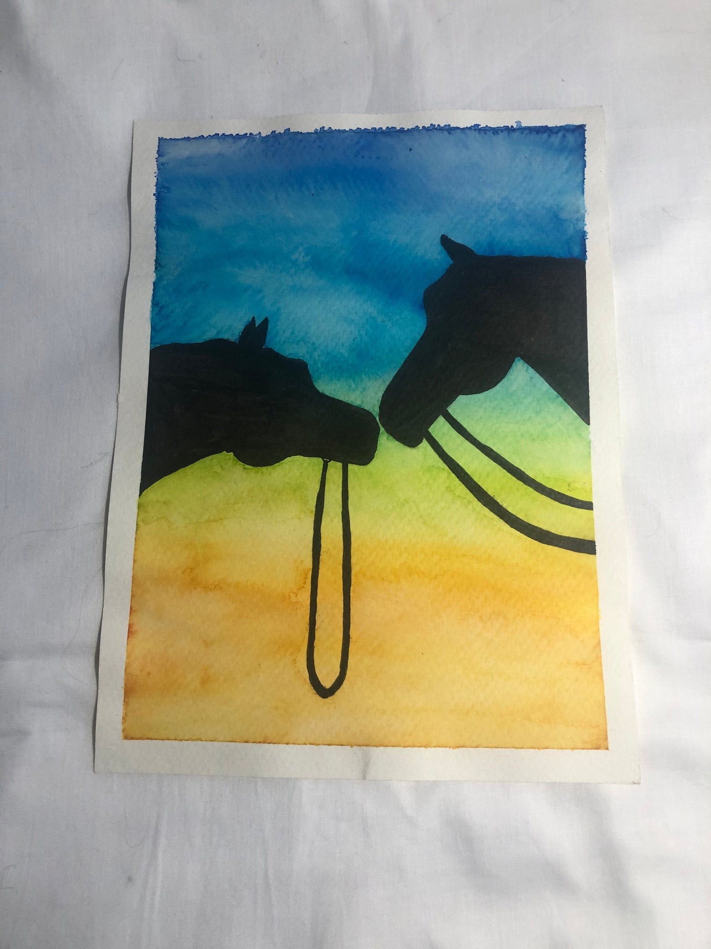 Horse painting, watercolour painting, home decor
