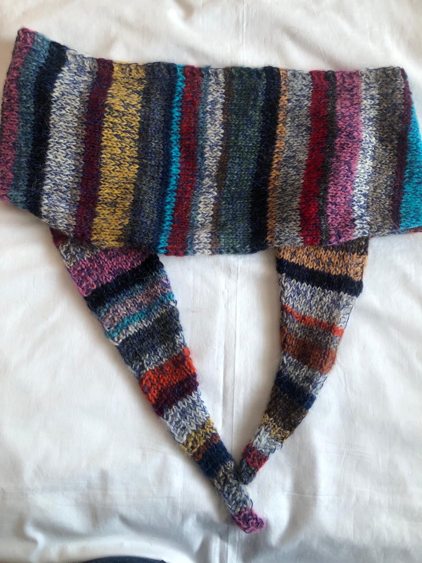 Icelandic wool and einband scarf, colourful wool scarf