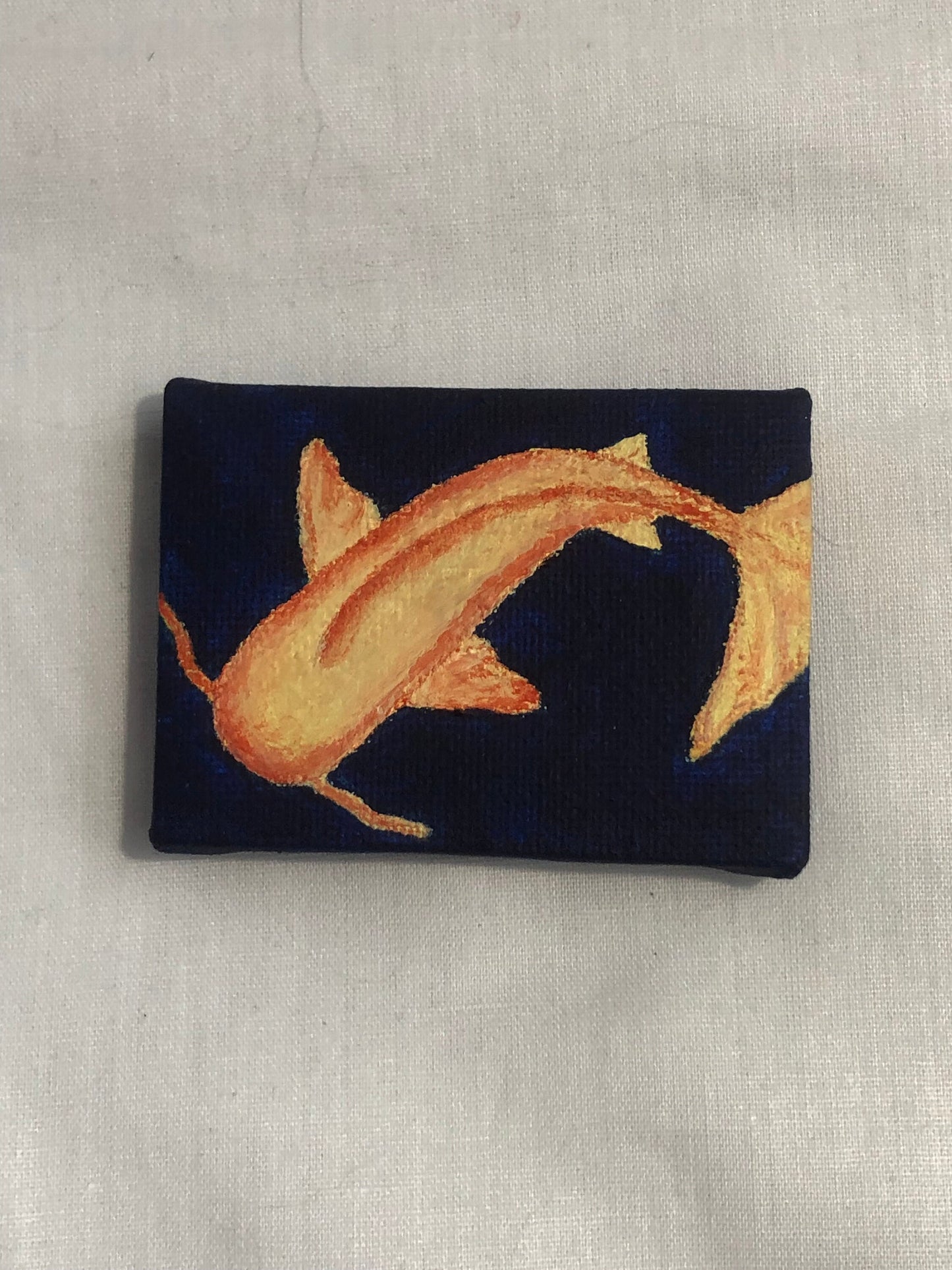 koi fish painting, small space painting