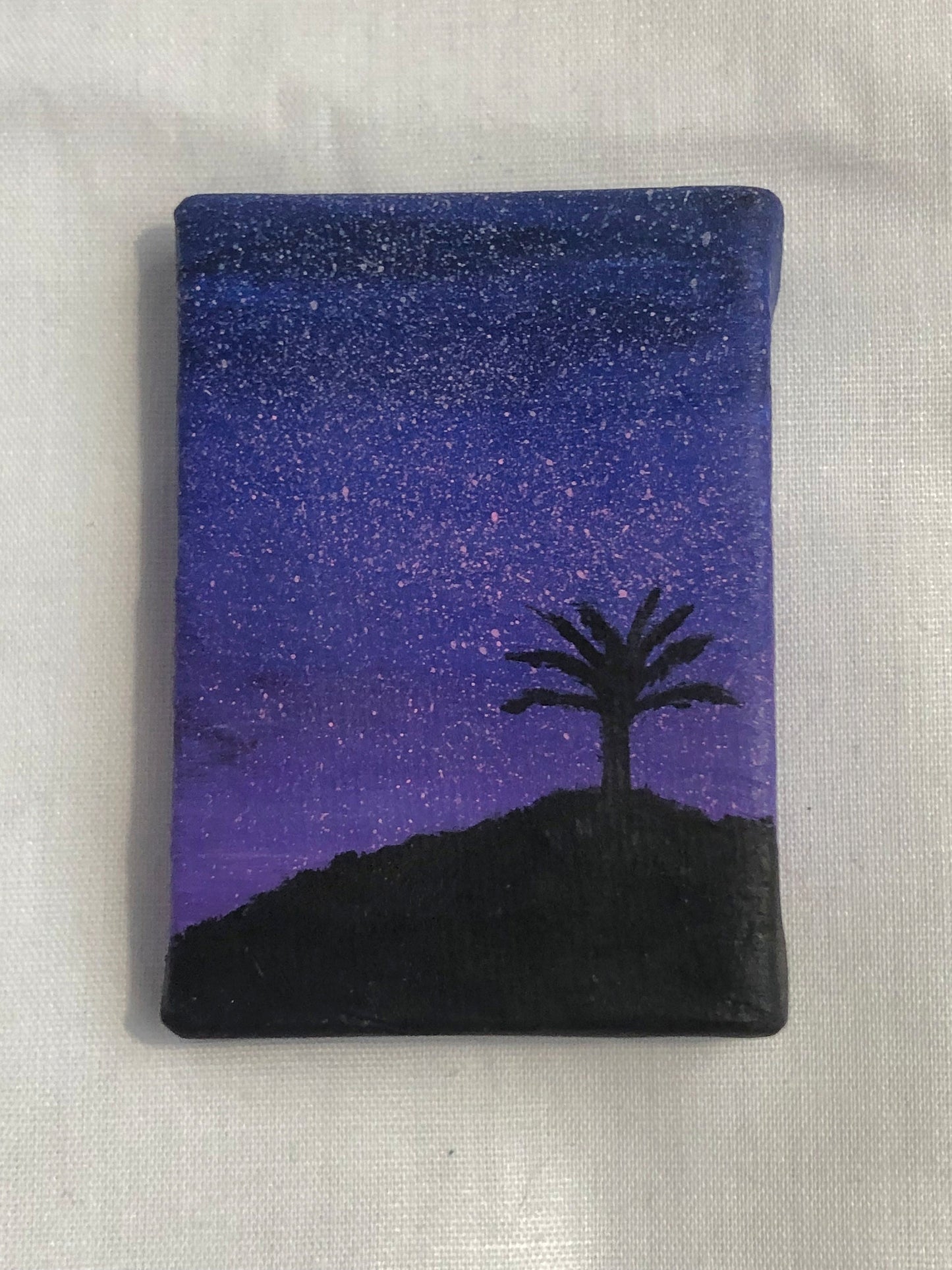 Set of four mini paintings, mountain paintings, acrylic original paintings