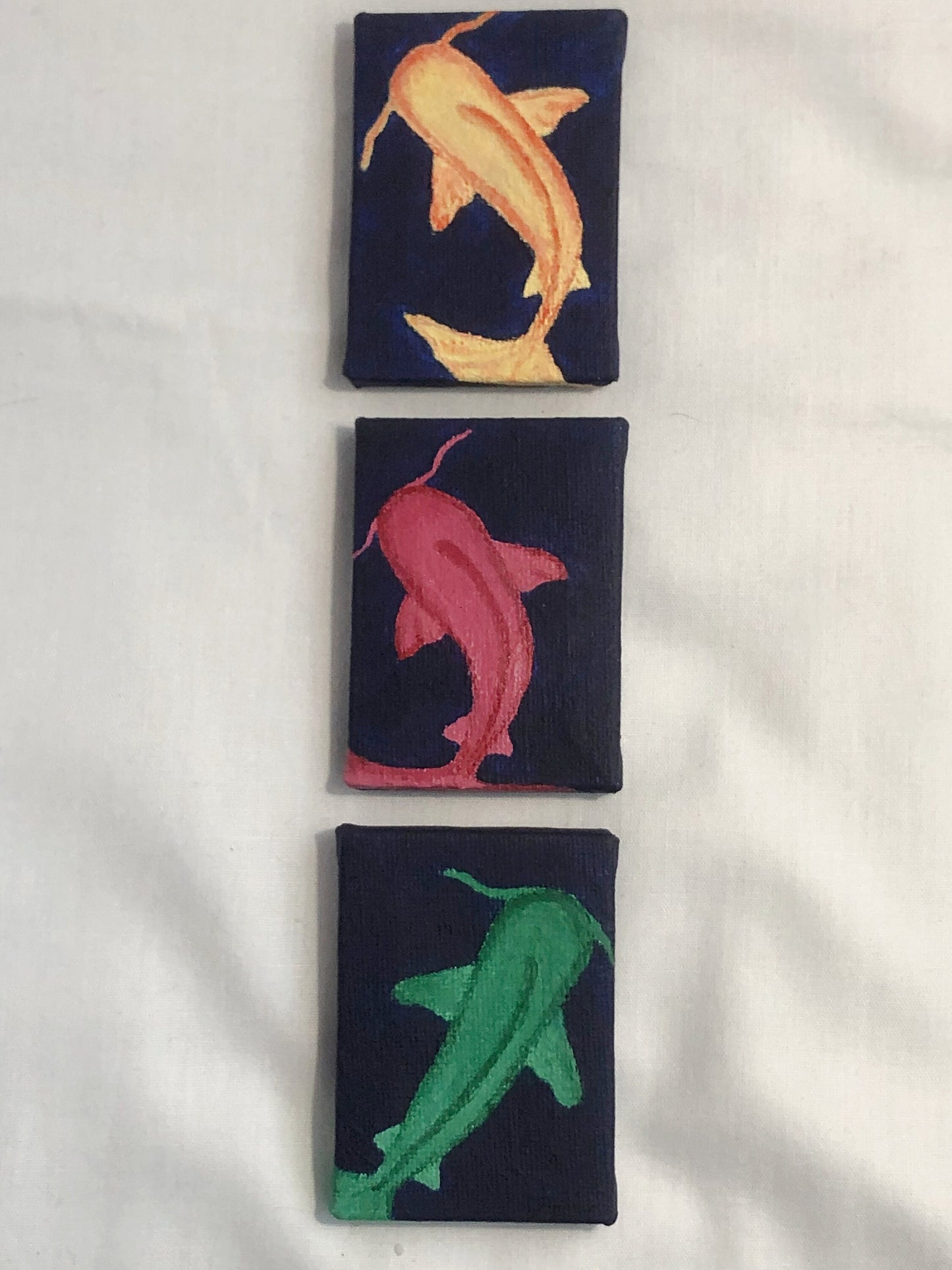 koi fish painting, small space painting