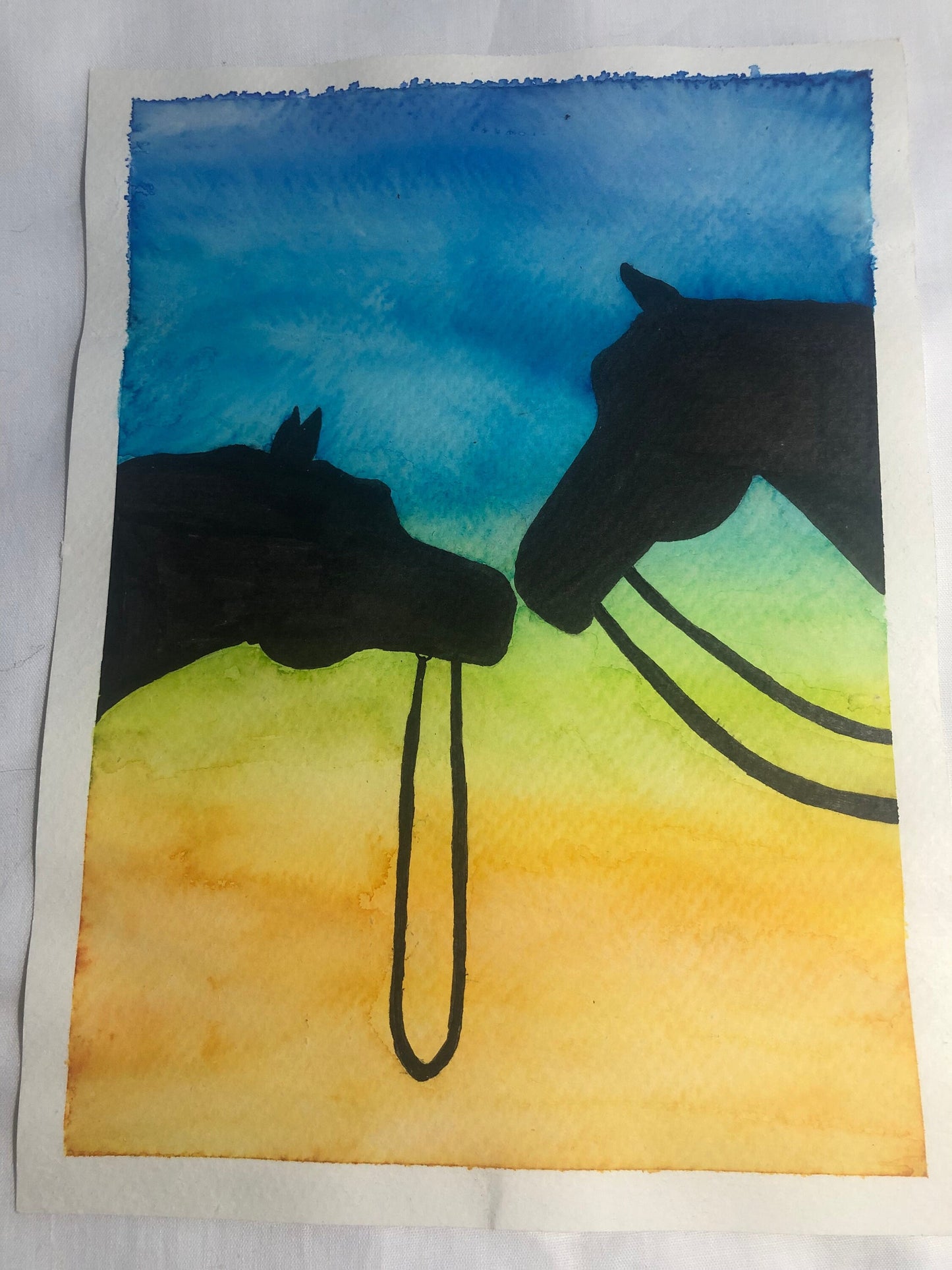 Horse painting, watercolour painting, home decor