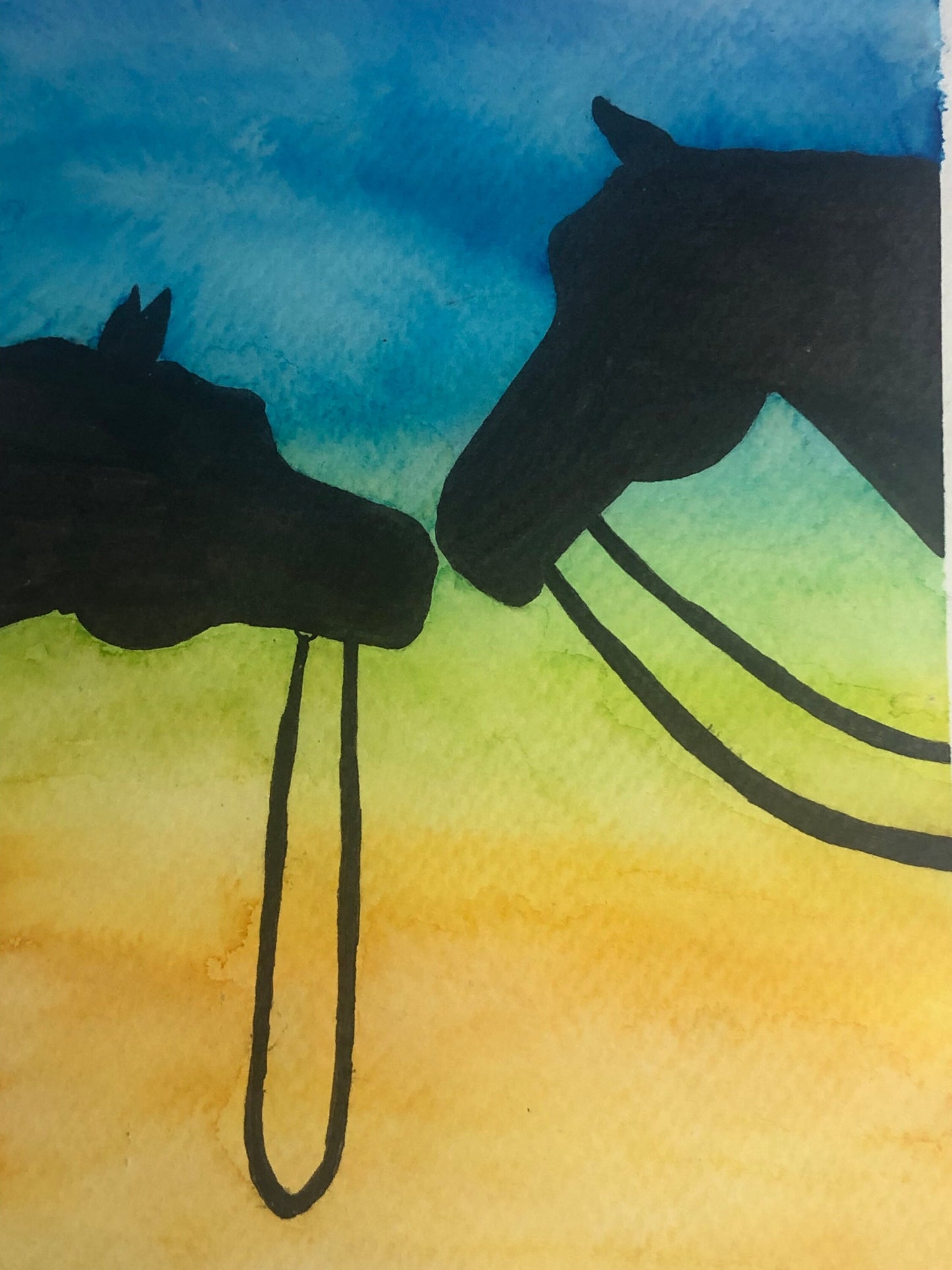 Horse painting, watercolour painting, home decor