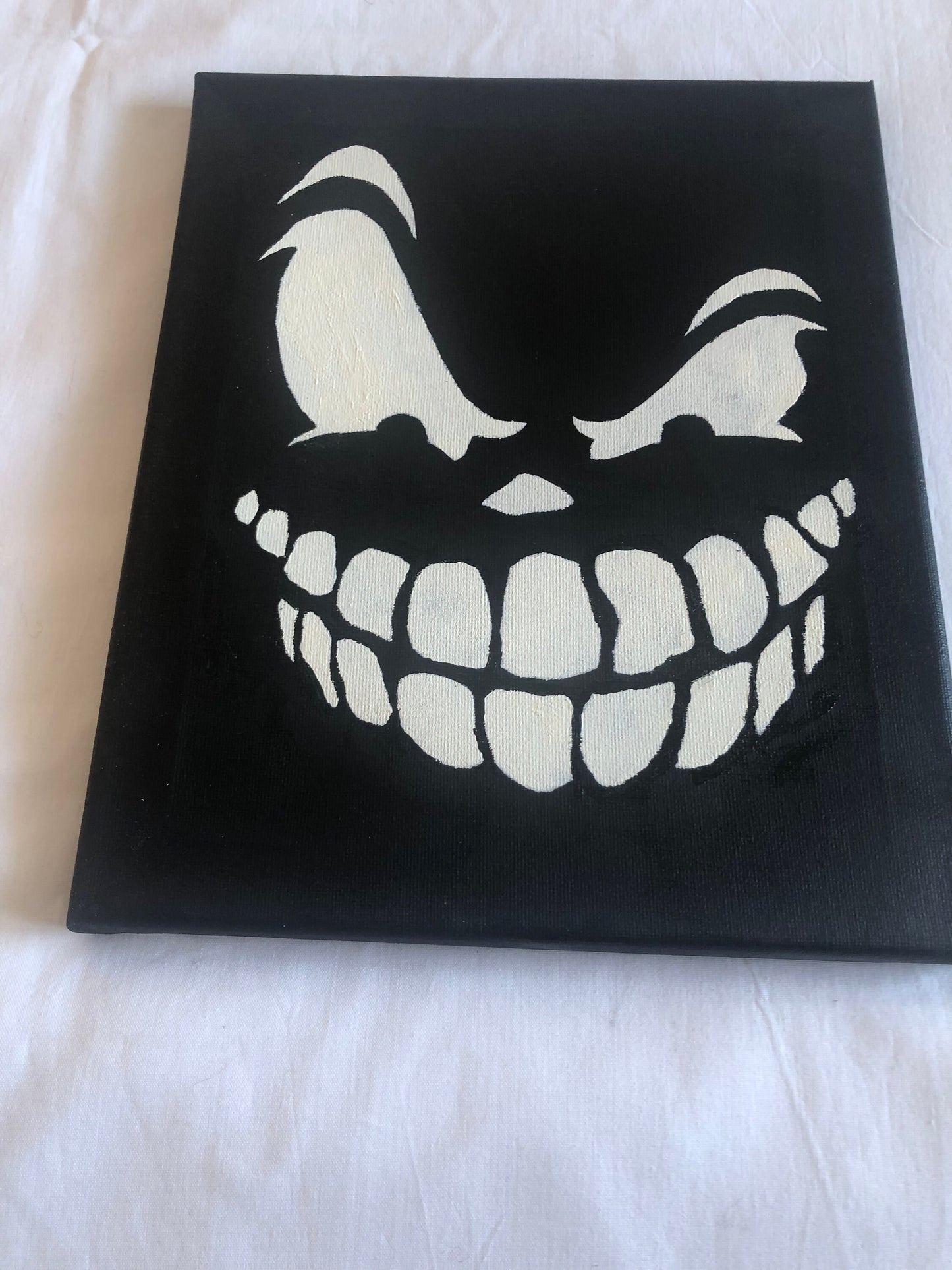 Skull painting, acrylic canvas painting