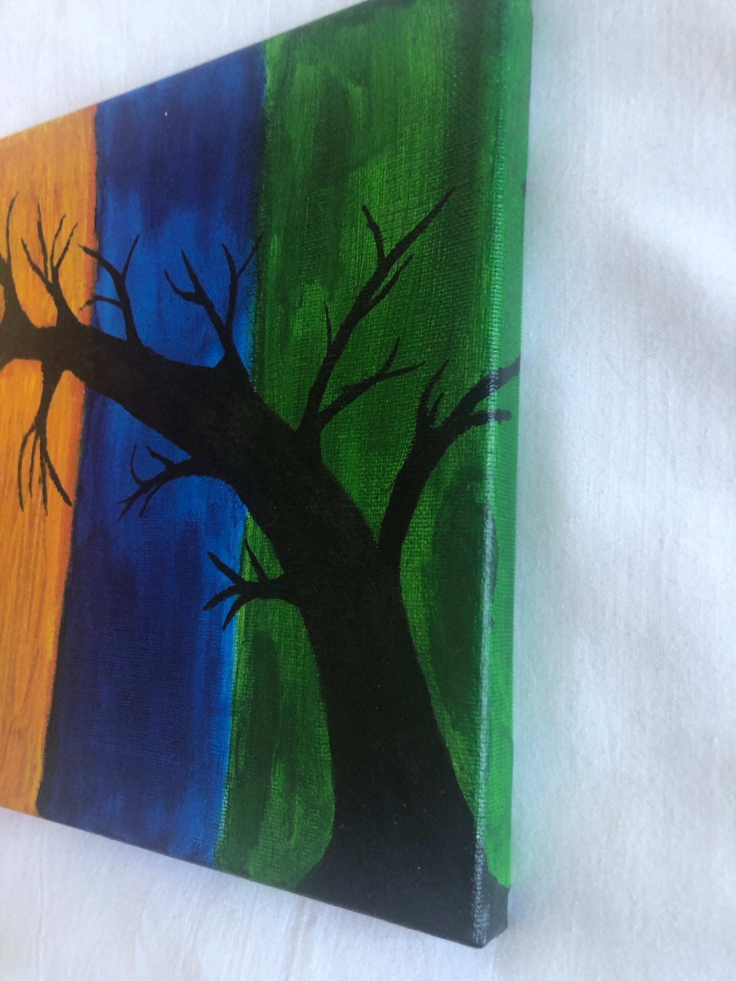 Tree painting, canvas acrylic painting, home decor