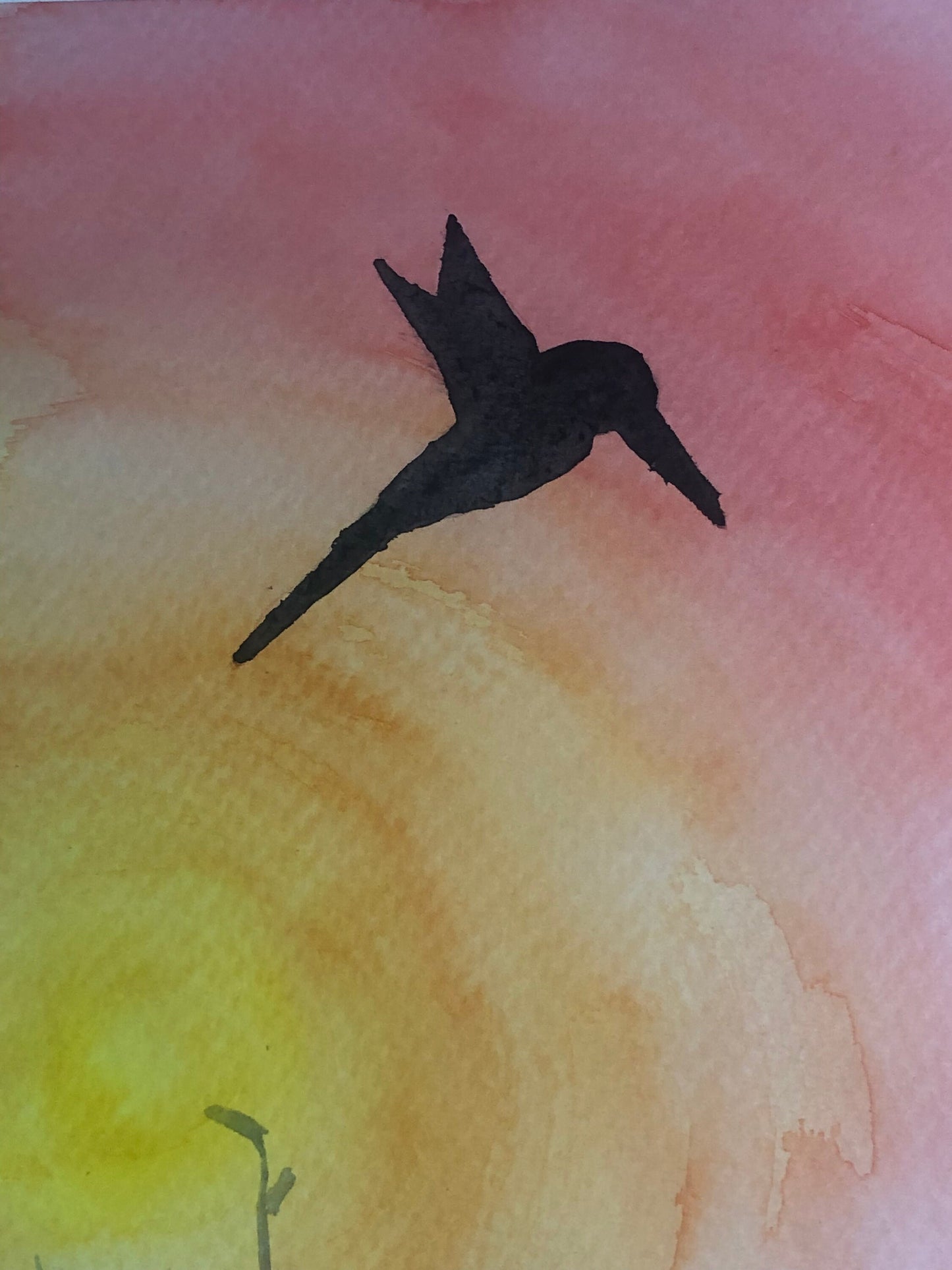 Art, watercolour, bird, sunset, housewarming gift