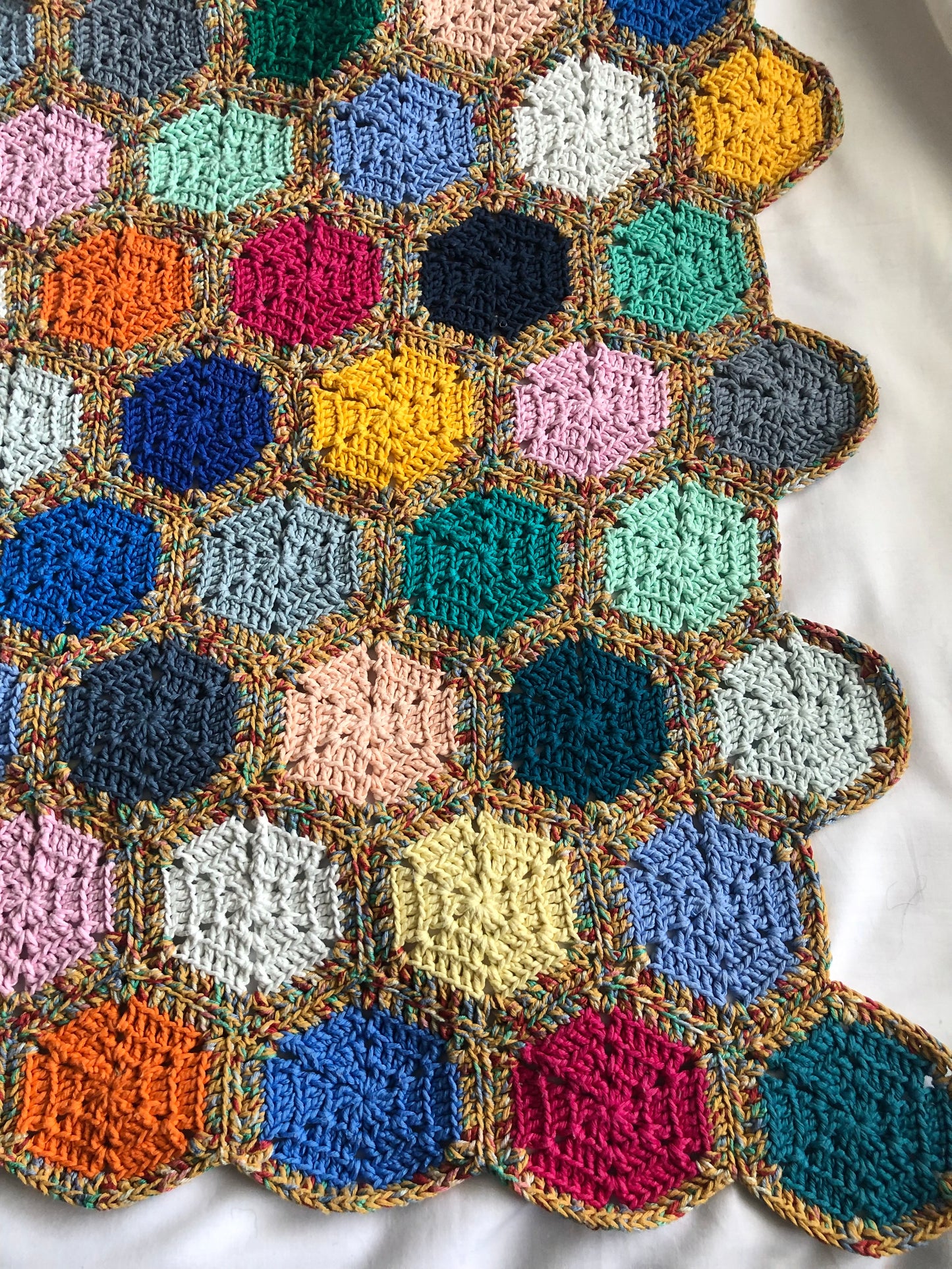 Deluxe Handmade Crochet Cotton Baby Blanket - Baby Shower Gift