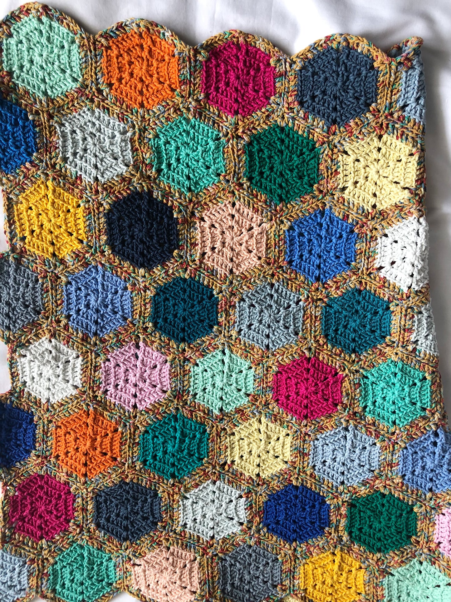 Deluxe Handmade Crochet Cotton Baby Blanket - Baby Shower Gift