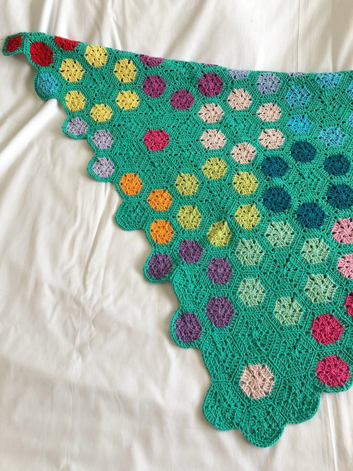 Handmade Hexagon Cotton Crochet Baby Blanket - Unique Nursery Decoration