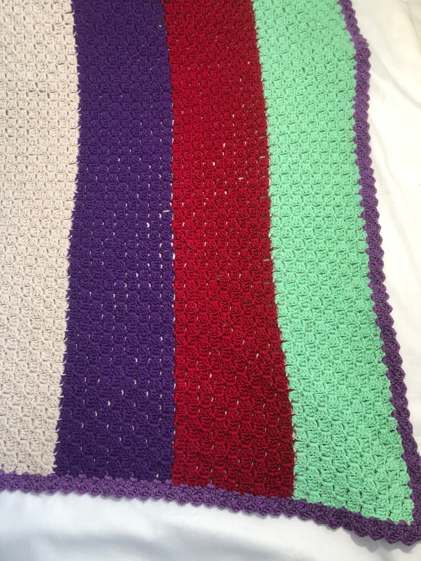Luxuriously Warm Crocheted Cotton Baby Blanket –Perfect for Nurseries and Strollers