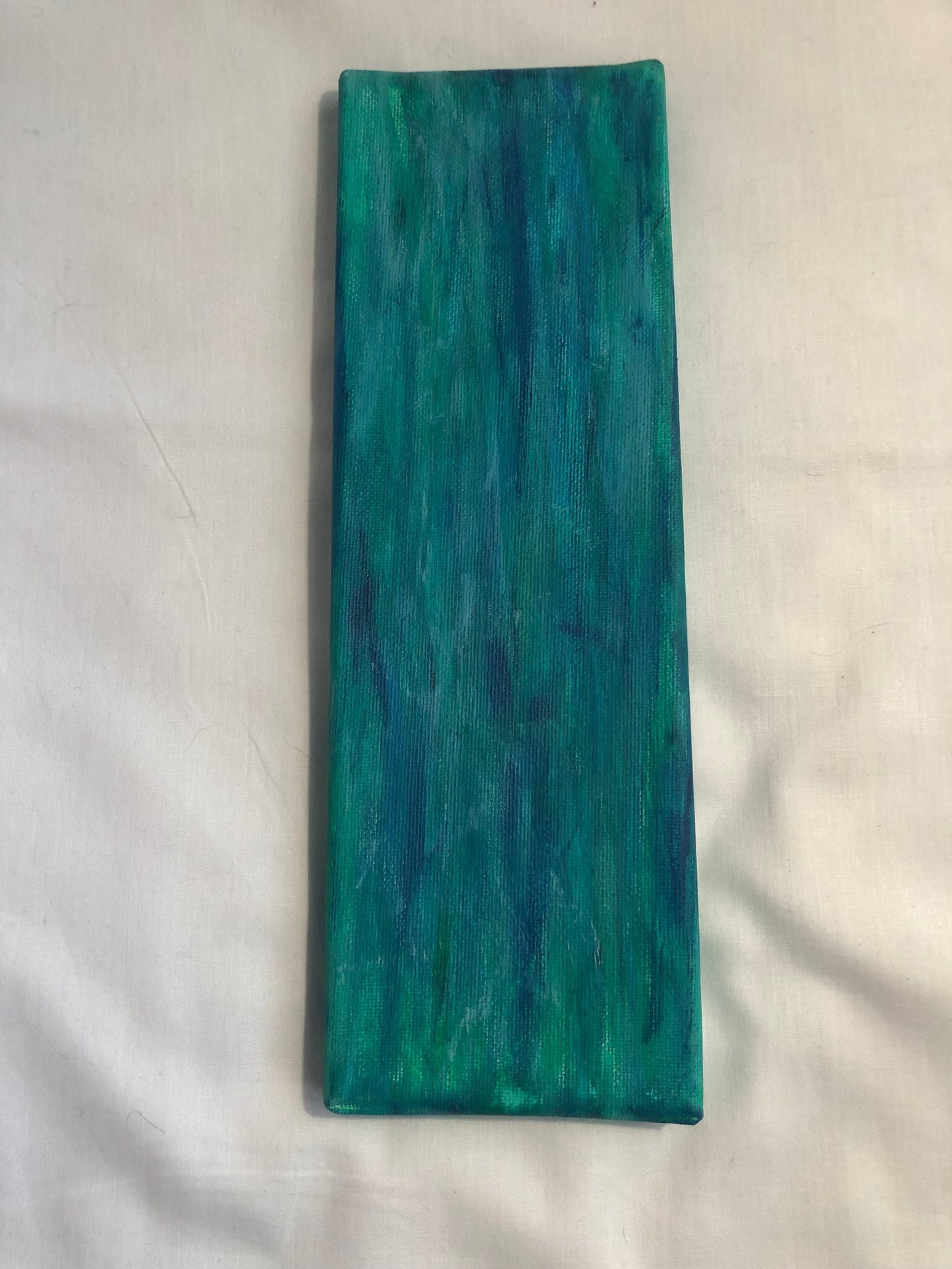 Green/blue abstract painting, acrylic painting
