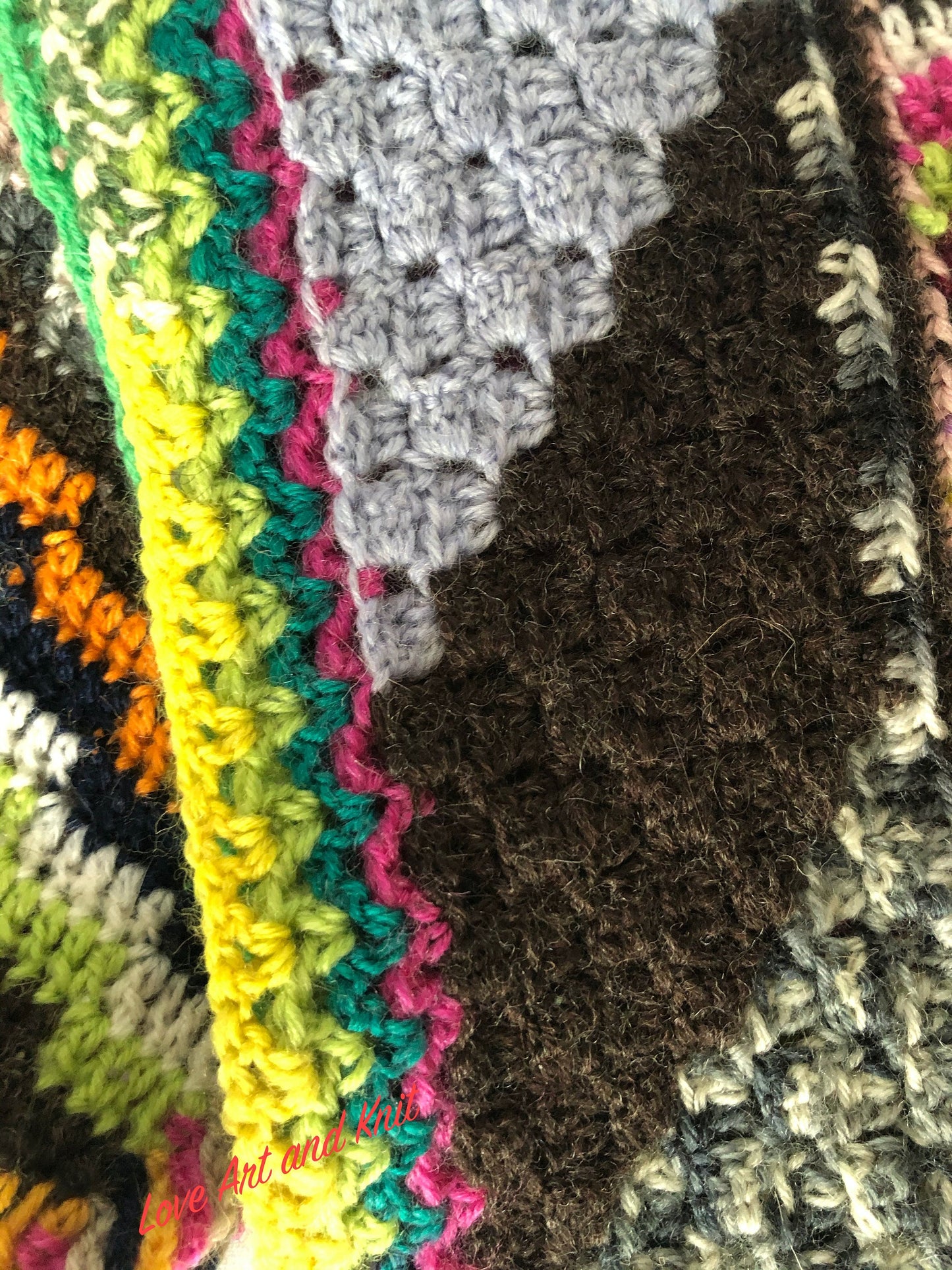 Crochet scarf, colourful scarf