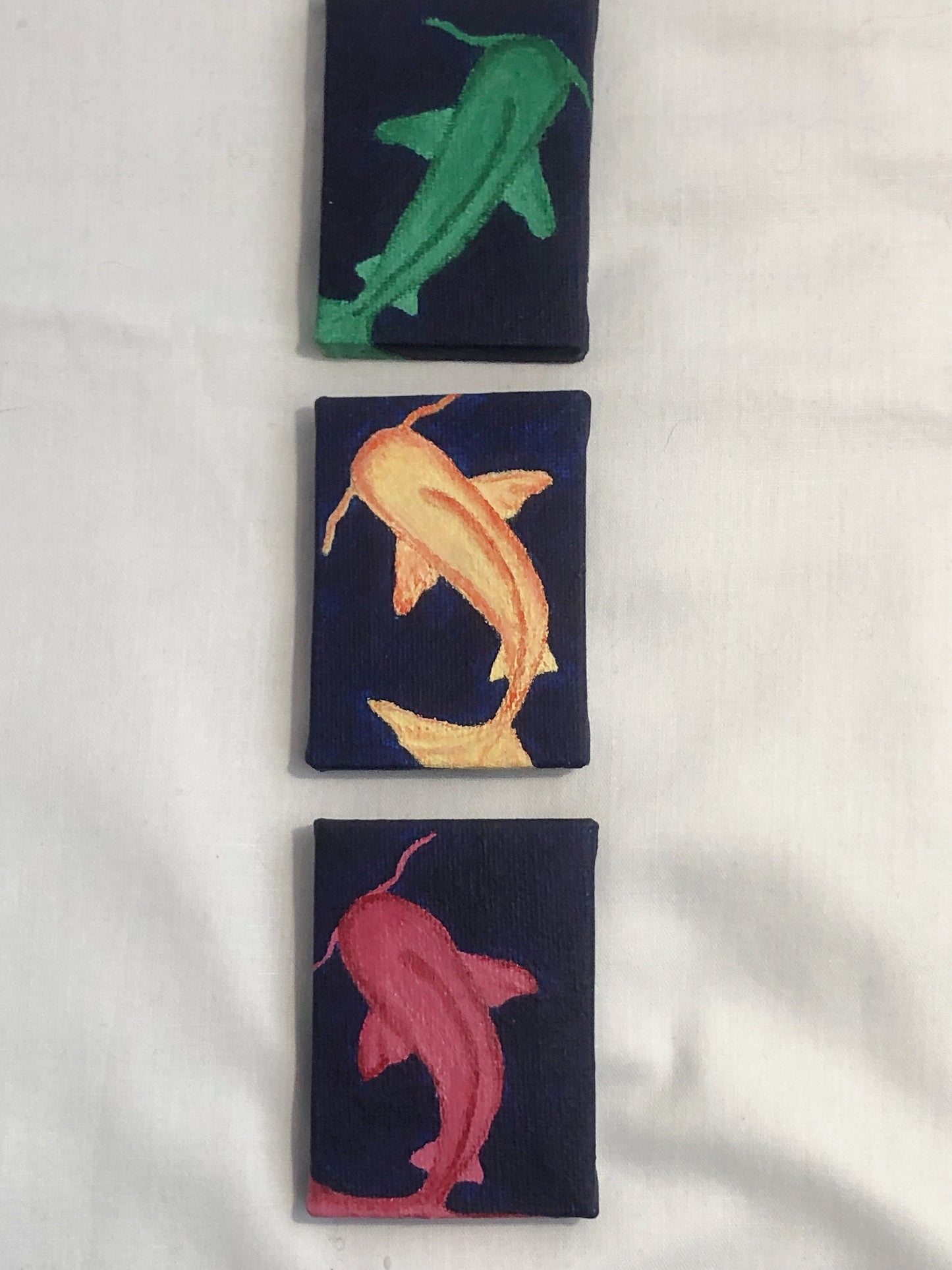 koi fish painting, small space painting