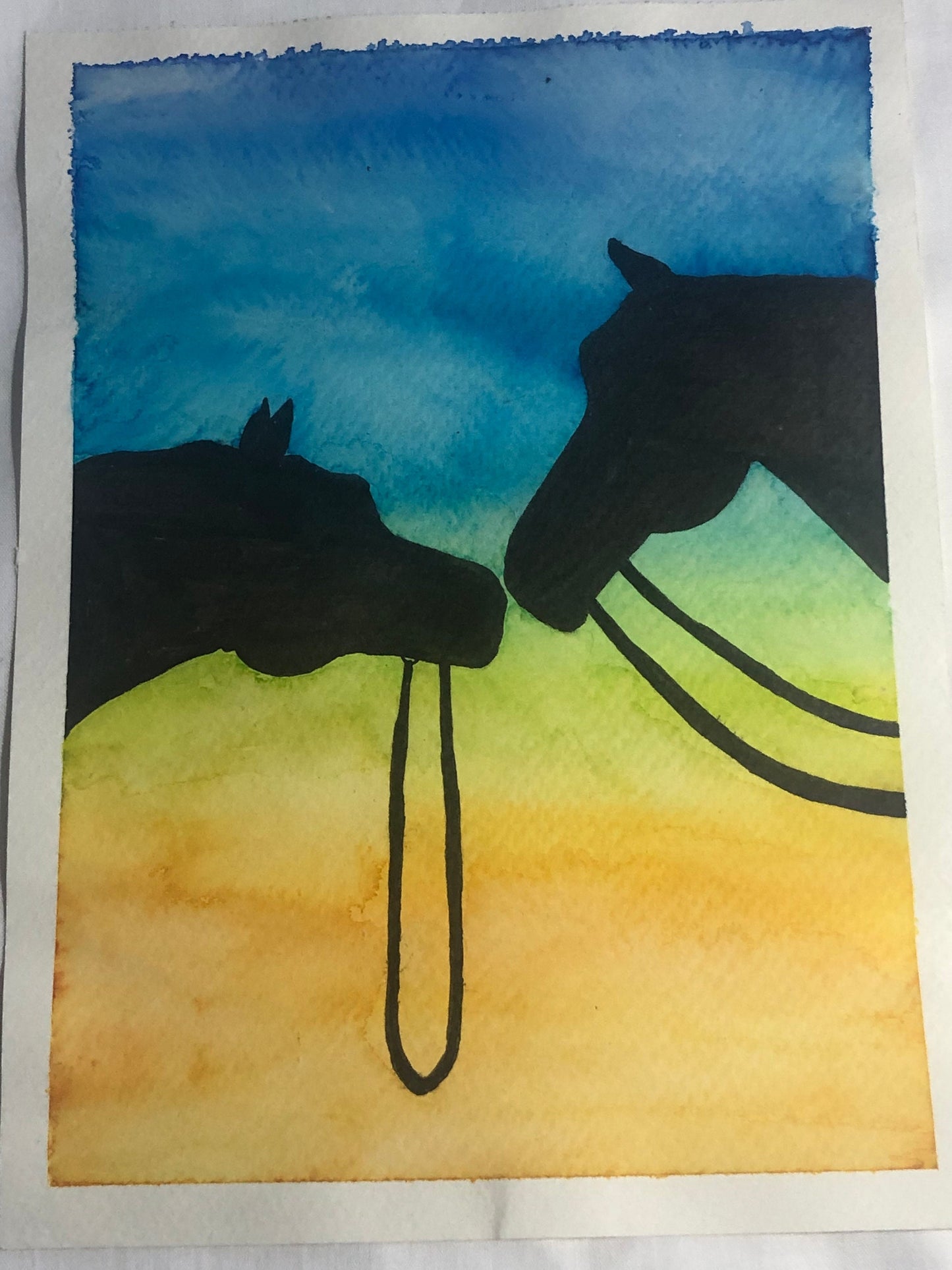 Horse painting, watercolour painting, home decor