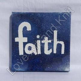 canvas acrylic painting, faith, size 15x15 cm, nursery, original painting, canvas painting, teen girl gift,