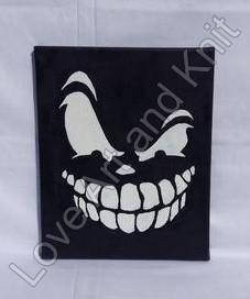 canvas, acrylic, painting, skull, original painting, gothic, canvas painting, black, size 24 x 30 cm, acrylic painting, art, teen boy gift