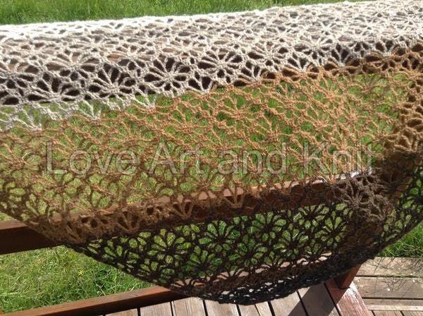 Prayer shawl, hand crochet shawl