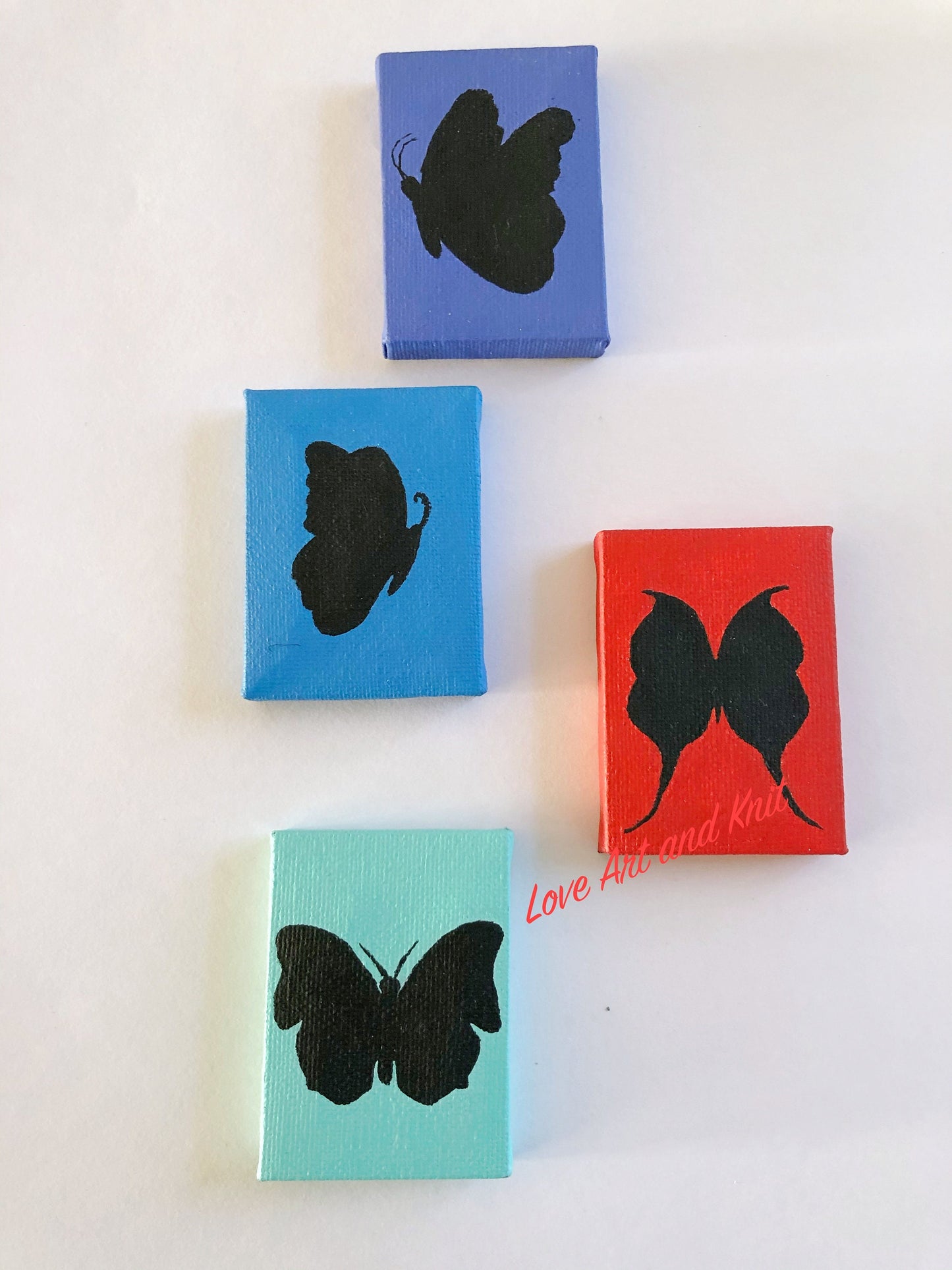 small space painting, small butterfly painting