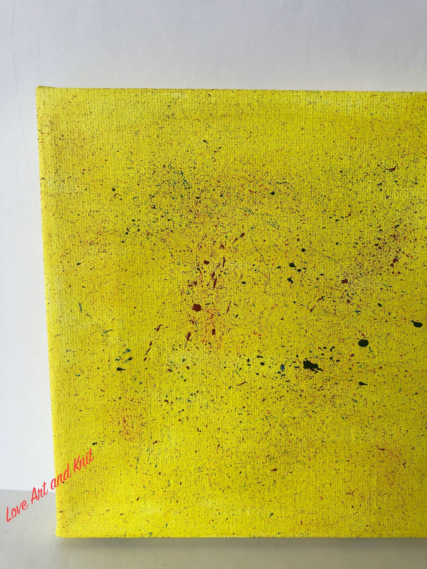 yellow wall art, mini painting yellow