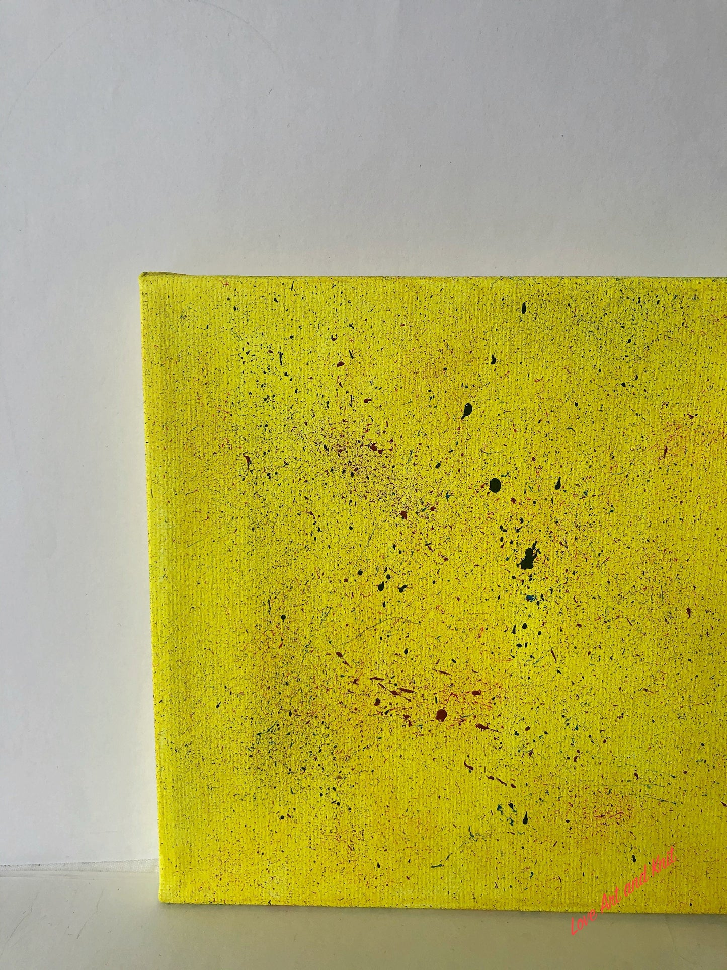 yellow wall art, mini painting yellow