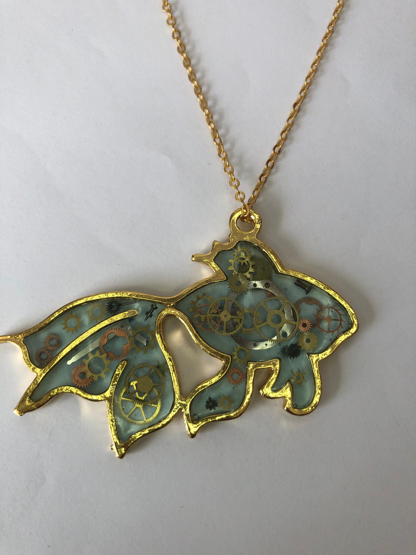 fish pendant, resin mixed pendant