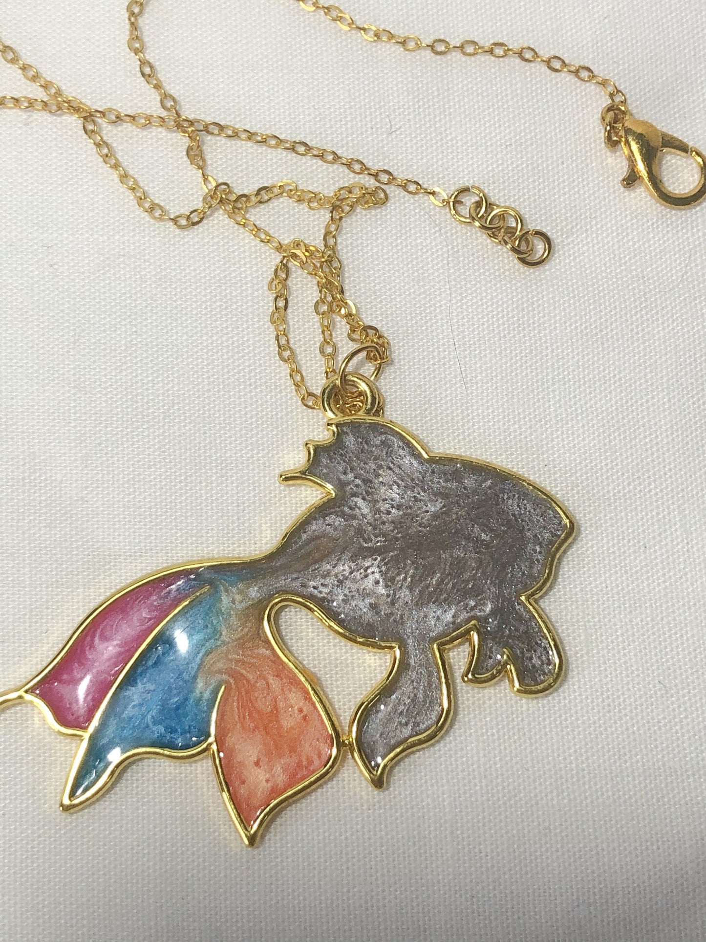 fish pendant, rainbow pendant