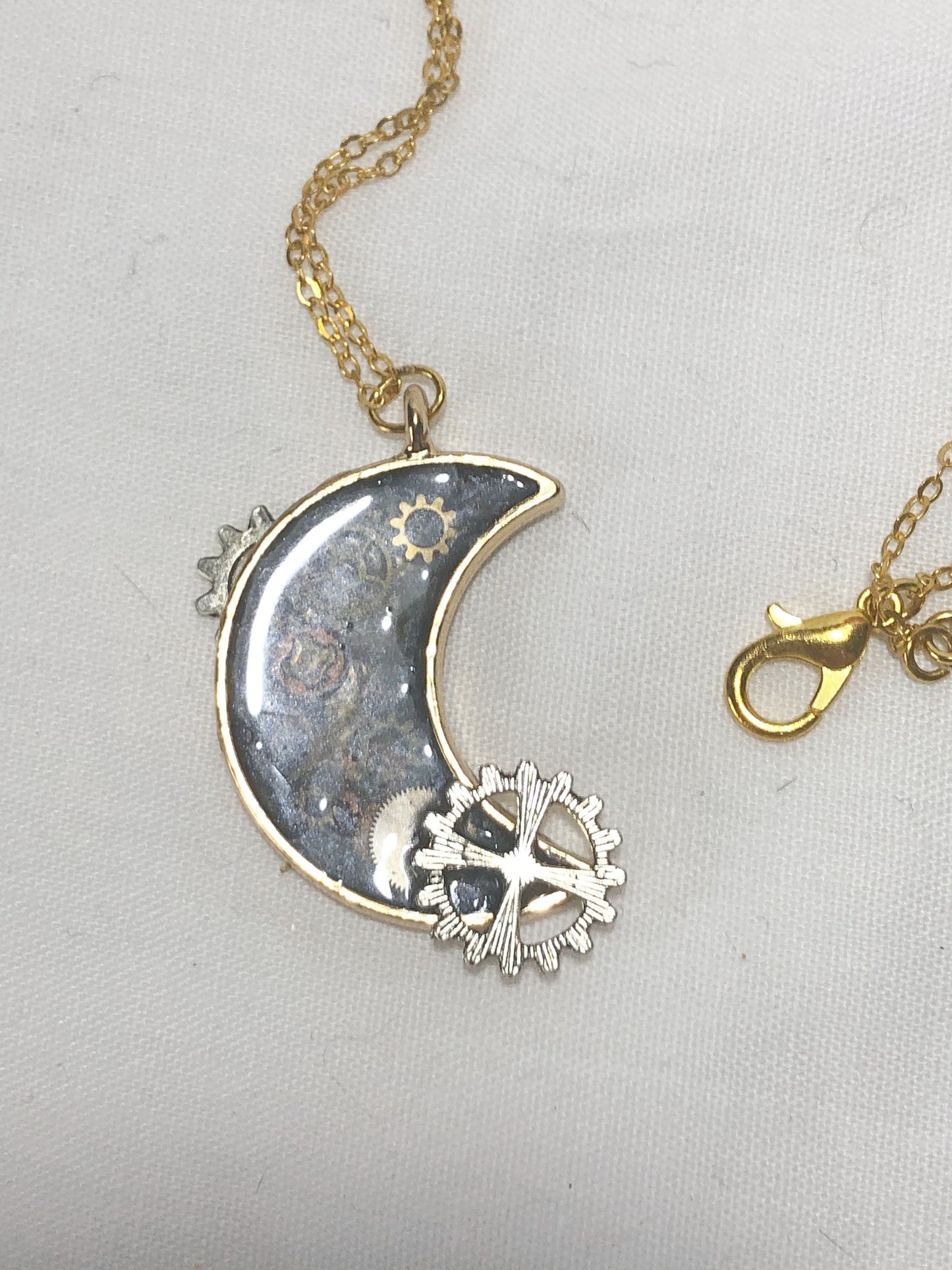 pendant, unique jewellery, resin moon pendant