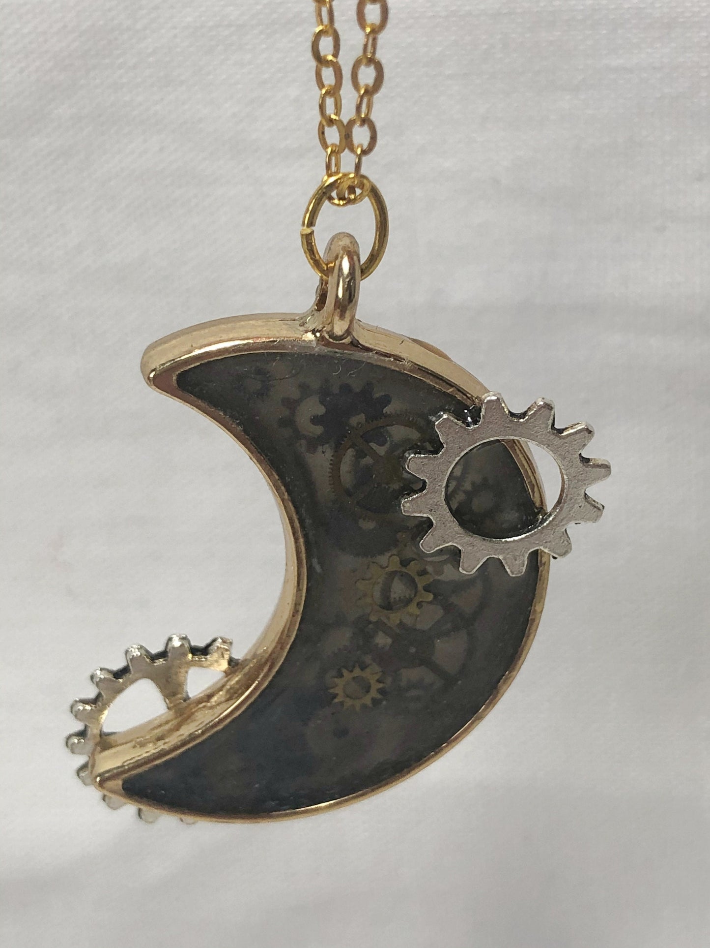 pendant, unique jewellery, resin moon pendant
