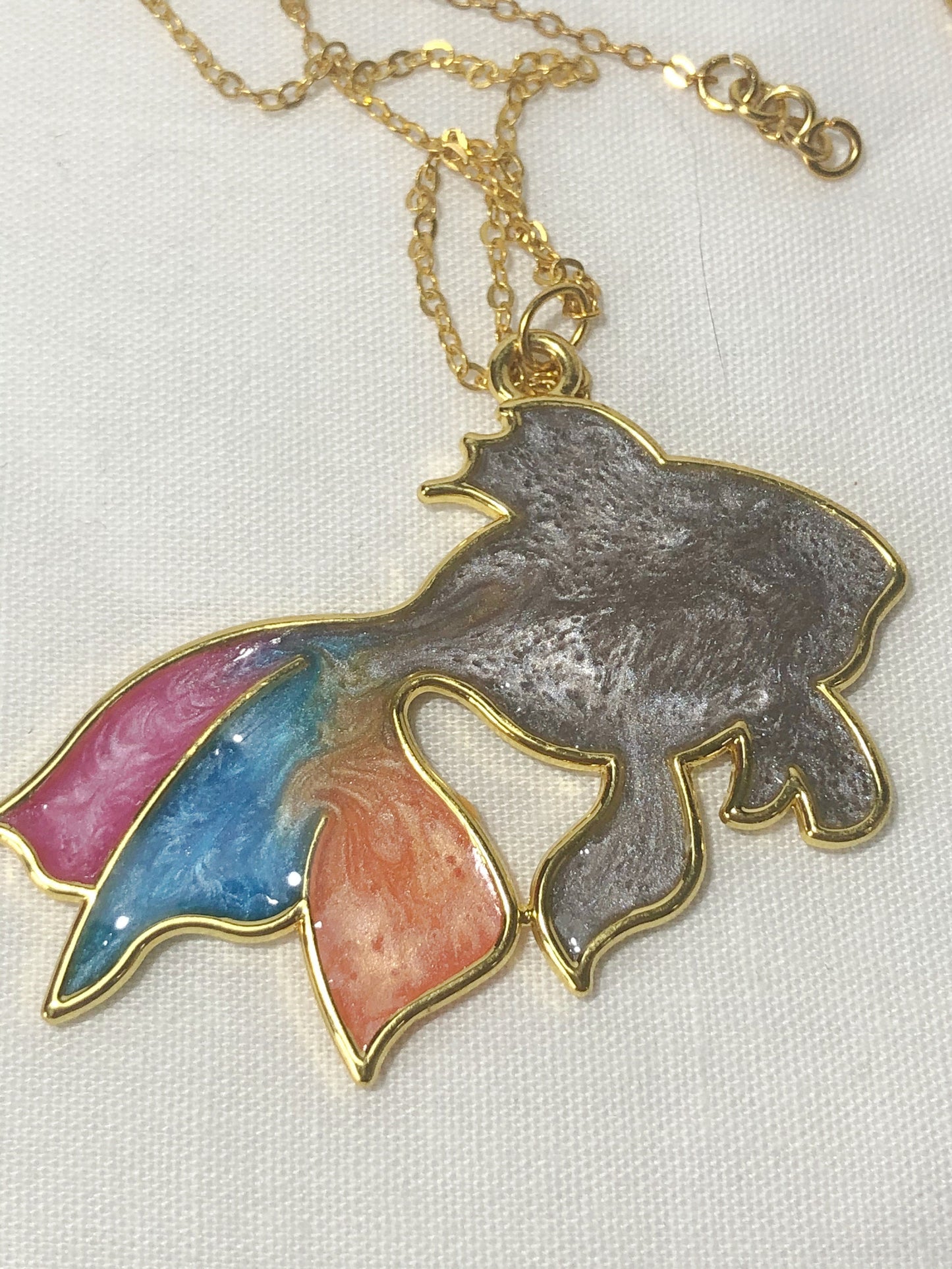 fish pendant, rainbow pendant