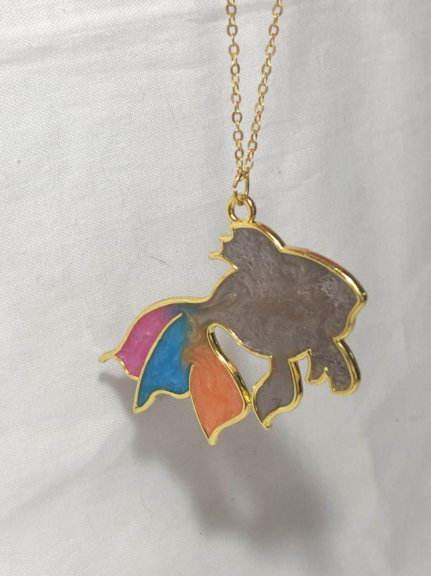 fish pendant, rainbow pendant