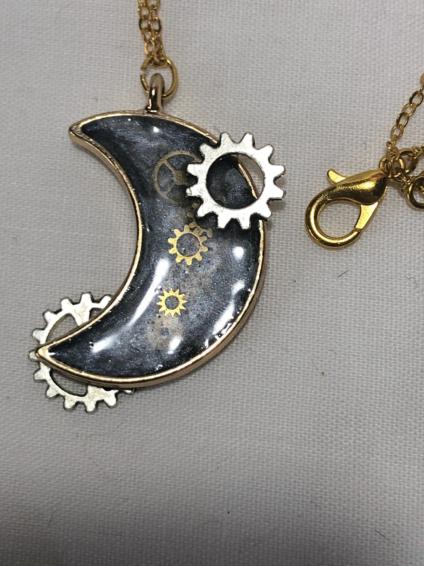 pendant, unique jewellery, resin moon pendant