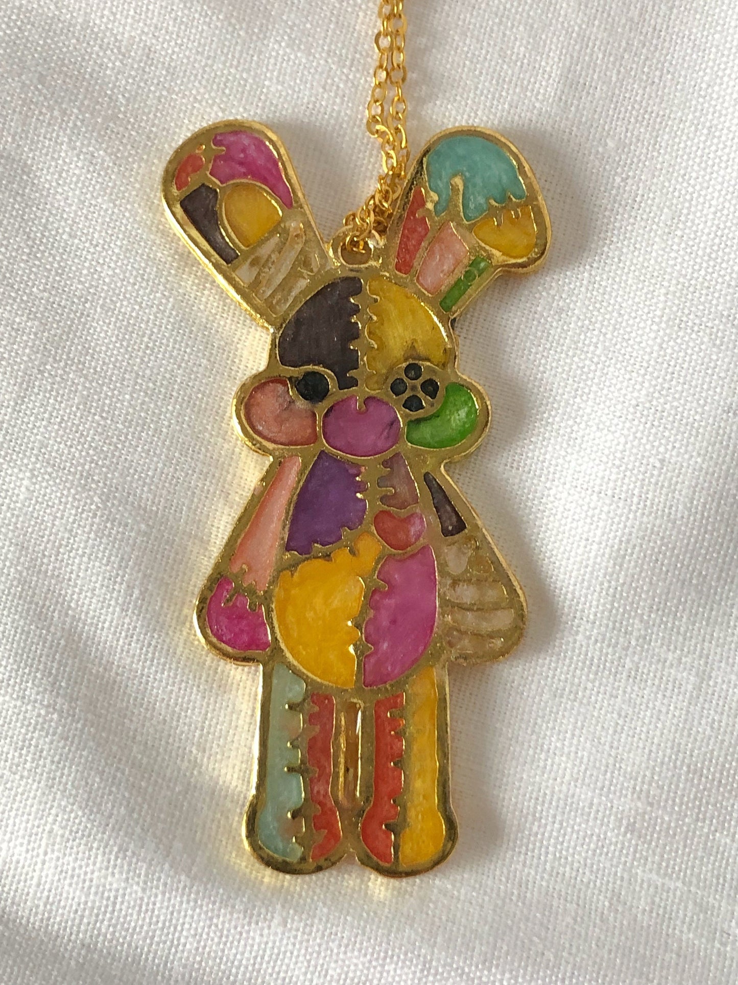 pendant, resin jewellery, bunny necklace