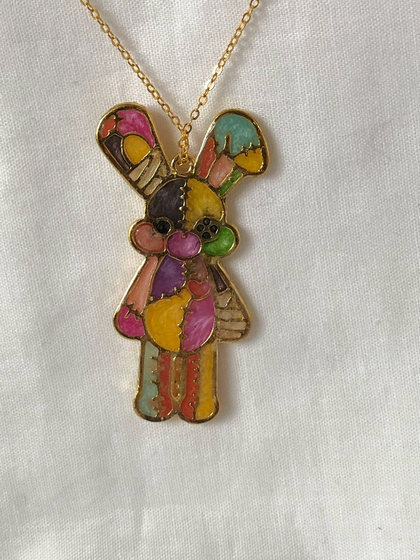 pendant, resin jewellery, bunny necklace