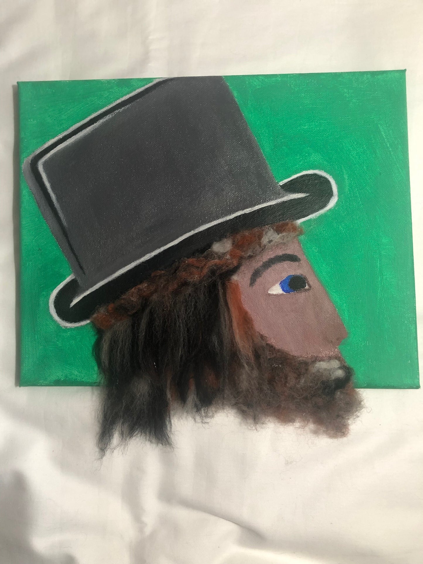 Mixed media painting, mixed media face painting, home decoration, ooak painting