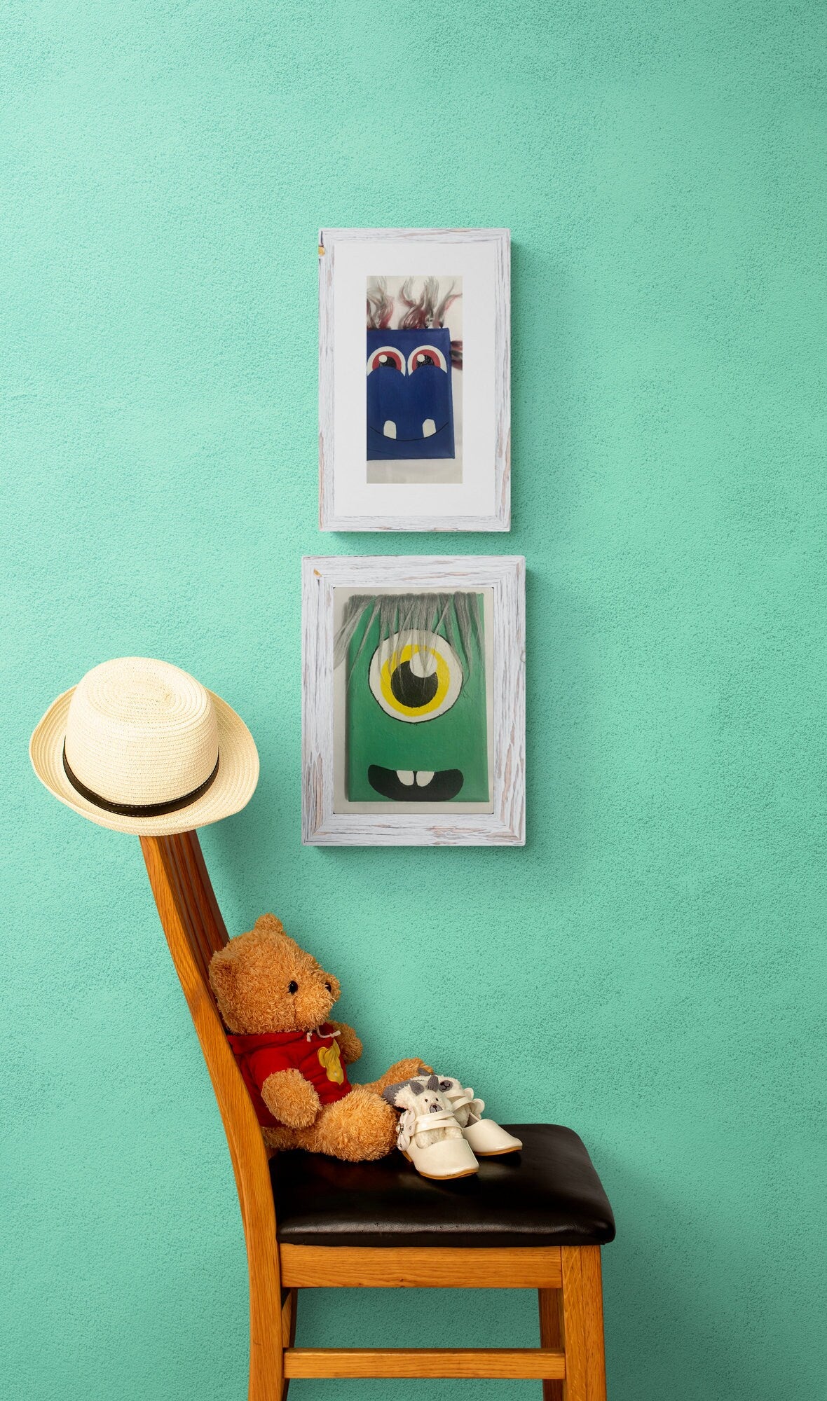 kids room painting, toddler's room decoration, mixed media painting