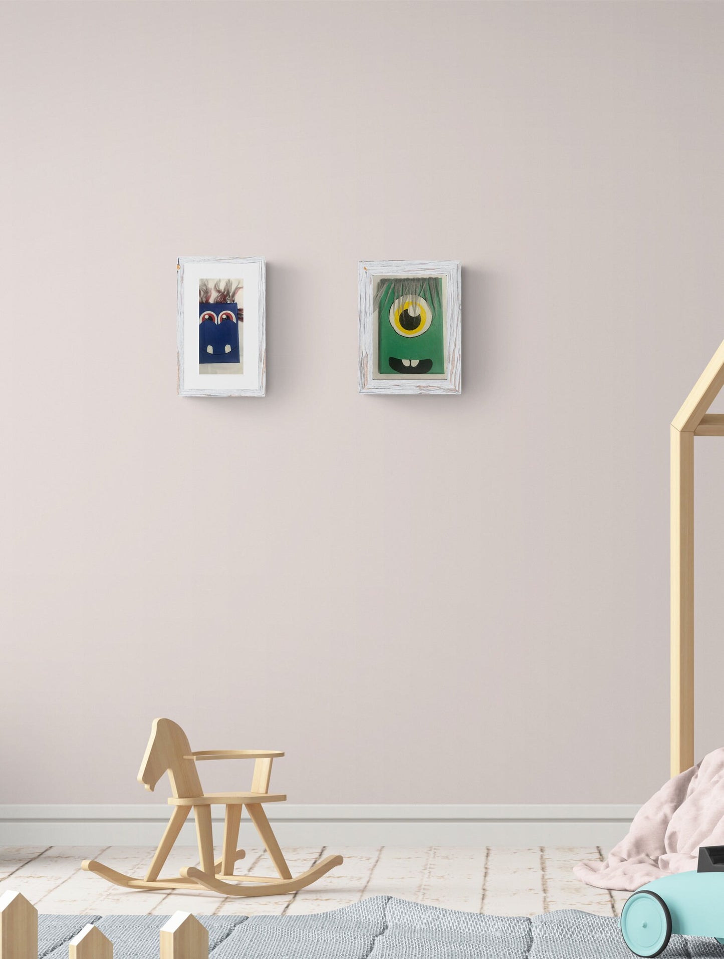 kids room painting, toddler's room decoration, mixed media painting