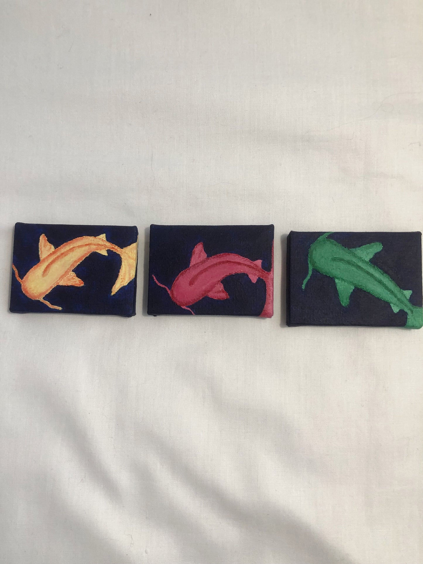 koi fish painting, small space painting