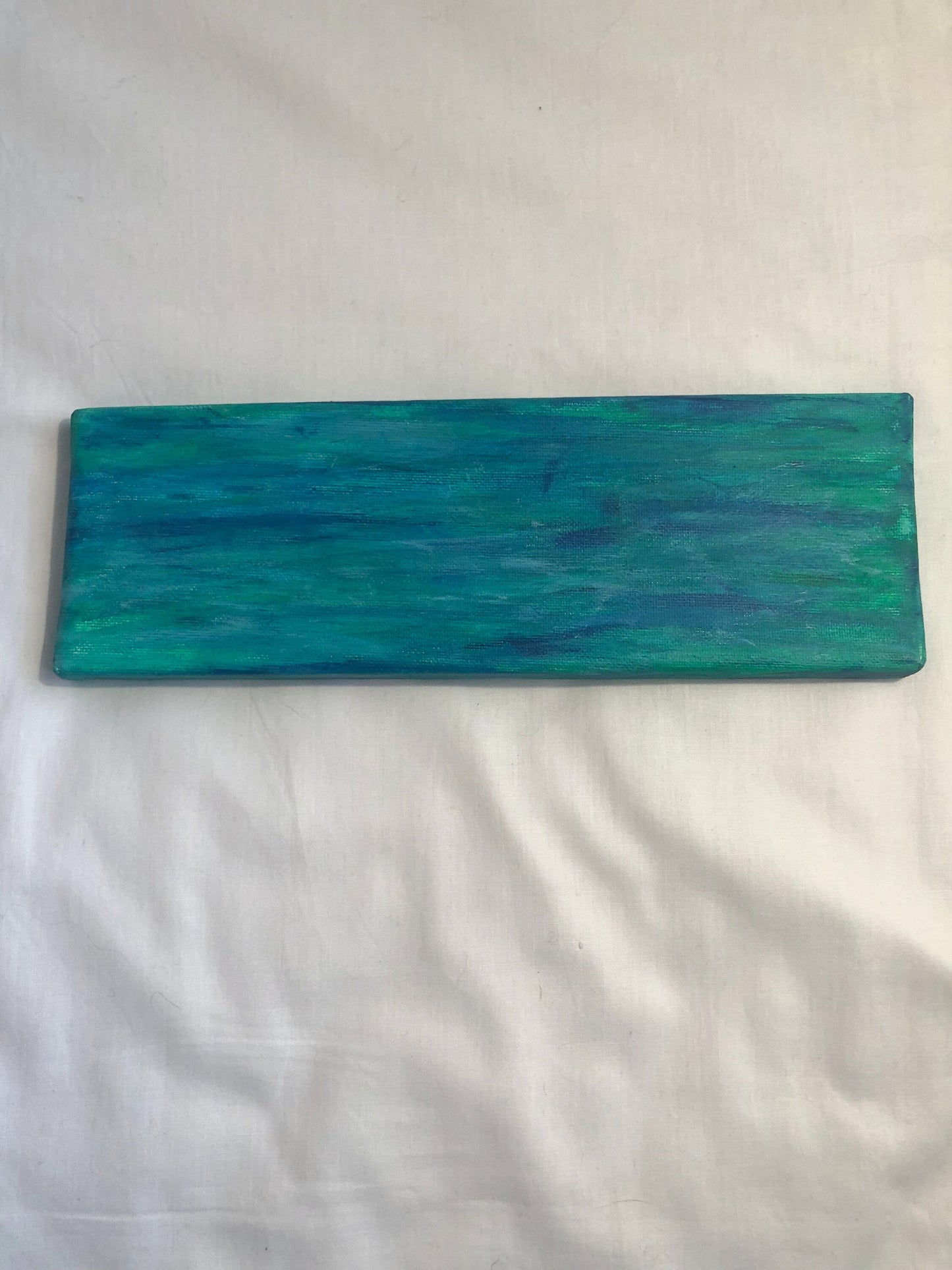 Green/blue abstract painting, acrylic painting