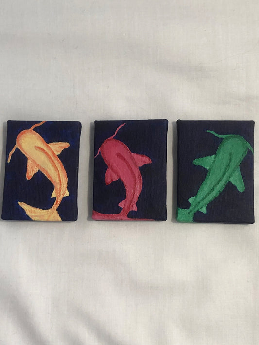 koi fish painting, small space painting