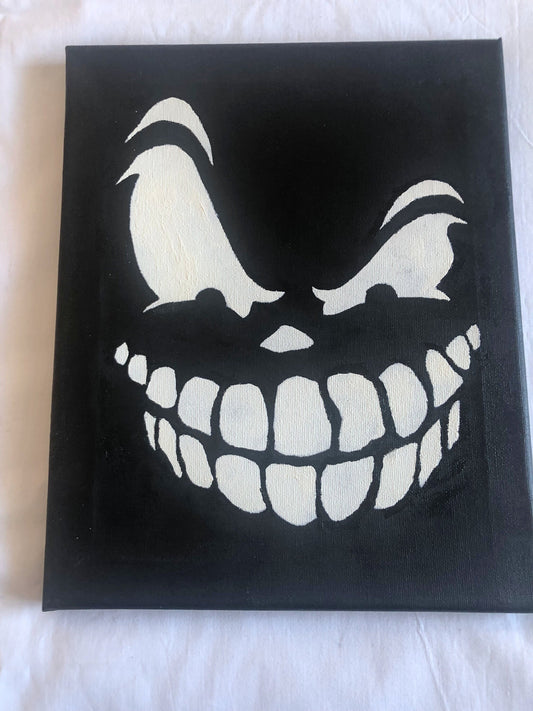 Skull painting, acrylic canvas painting