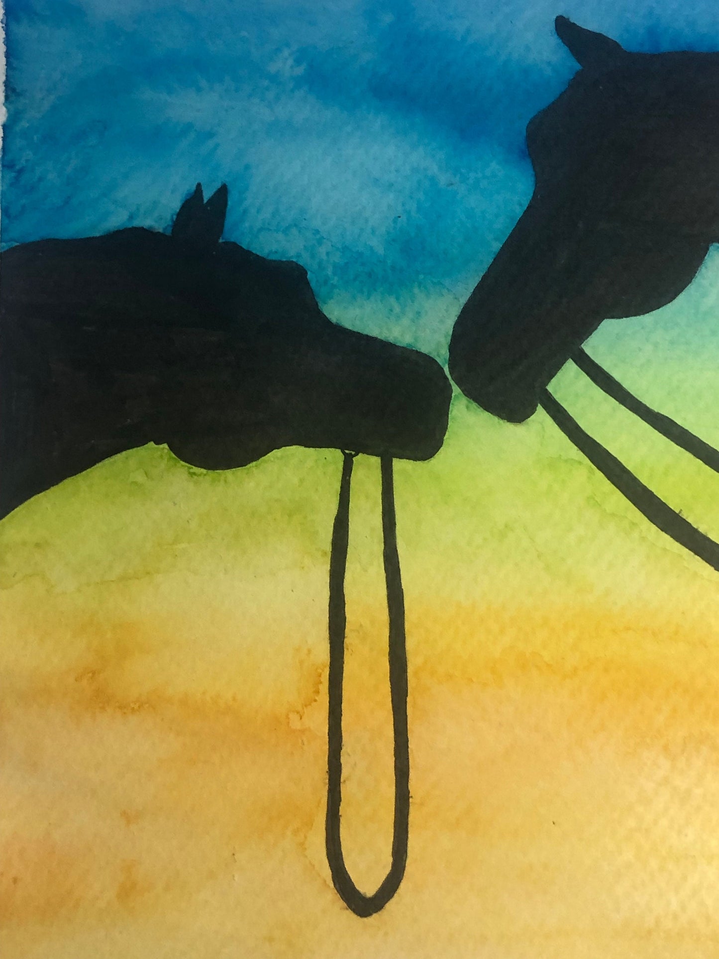 Horse painting, watercolour painting, home decor