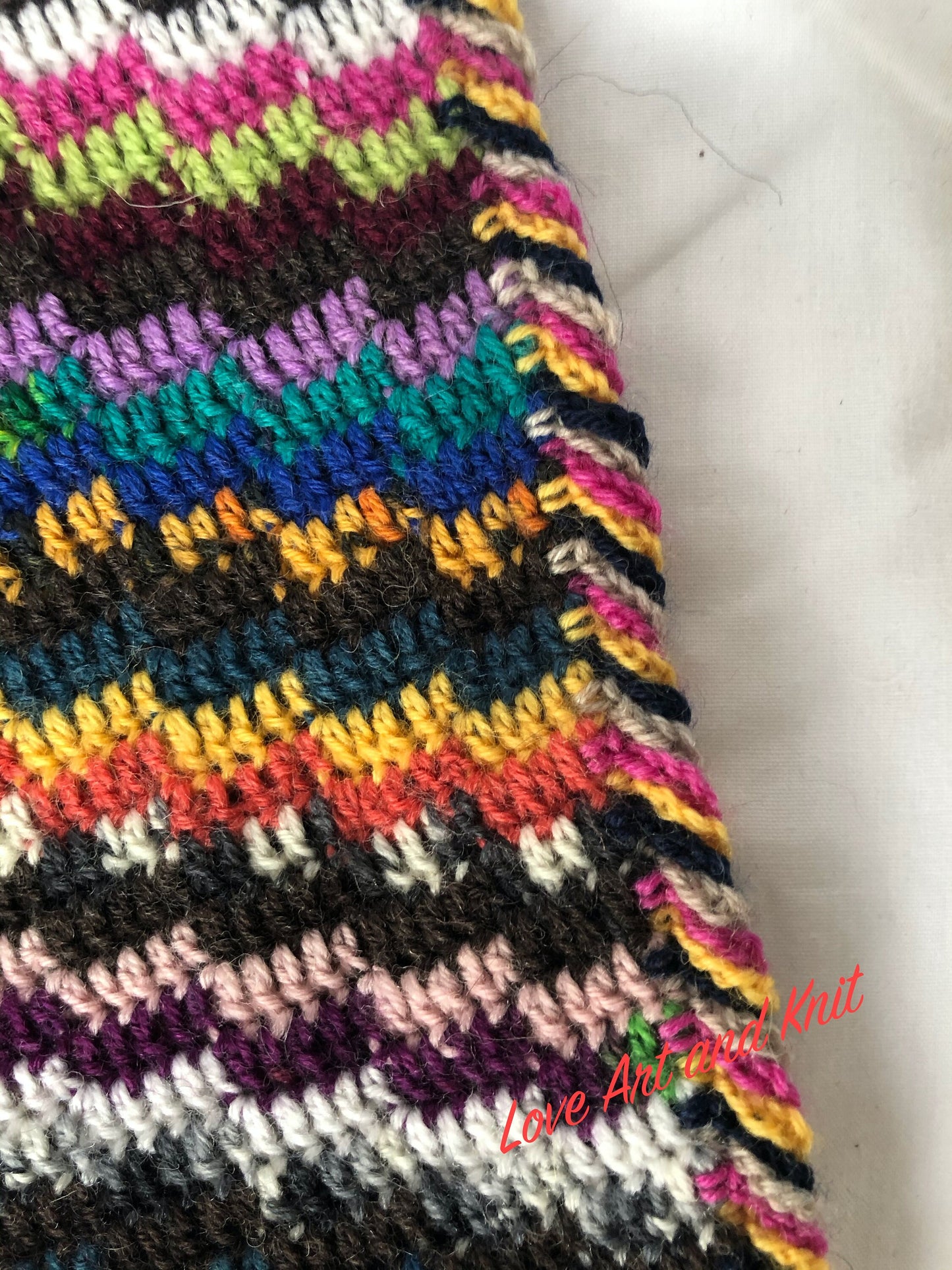Crochet scarf, colourful scarf