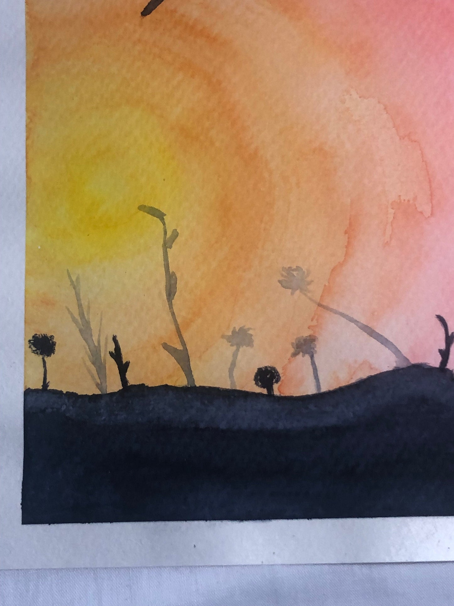 Art, watercolour, bird, sunset, housewarming gift