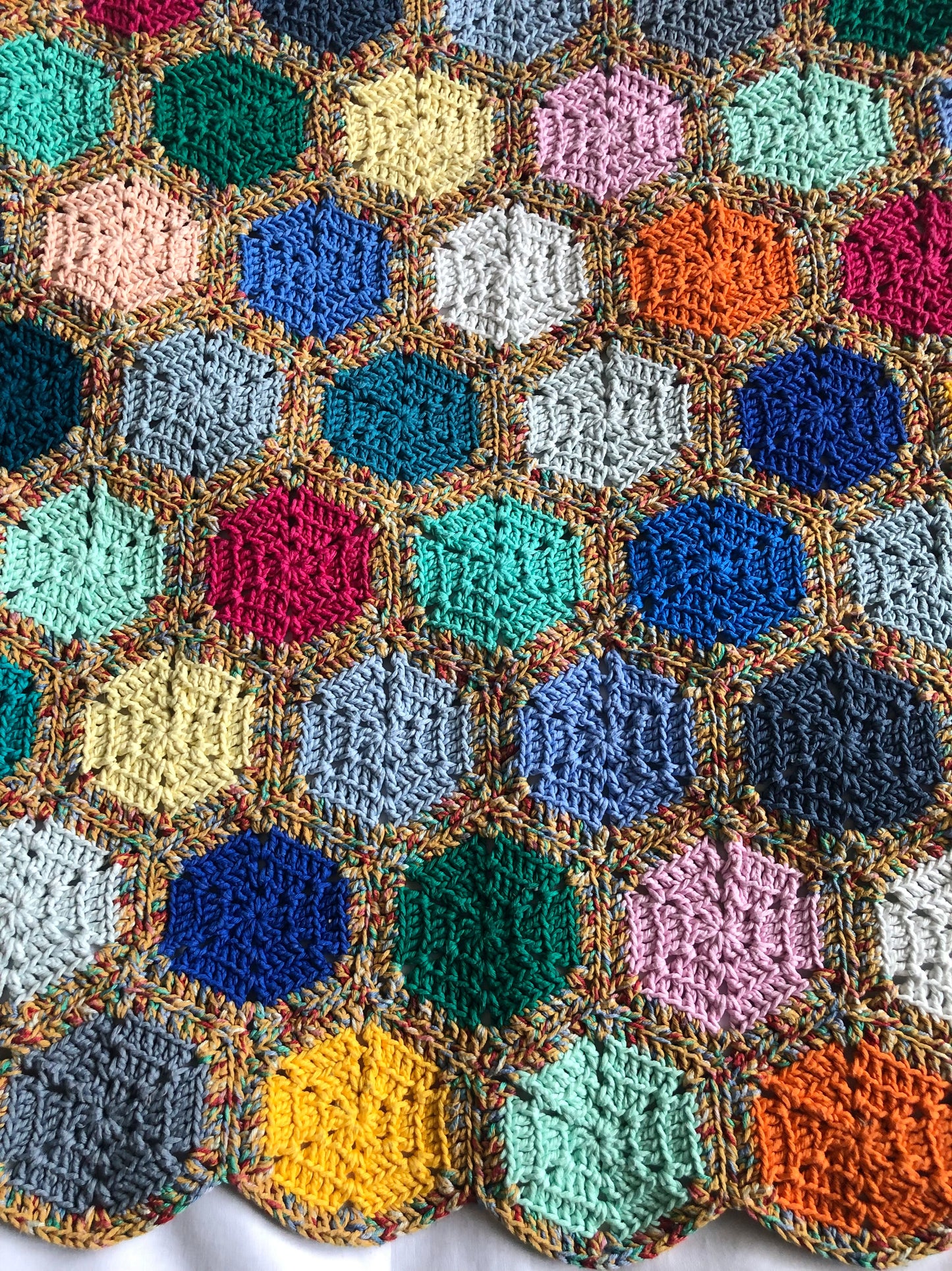 Deluxe Handmade Crochet Cotton Baby Blanket -  Baby Shower Gift