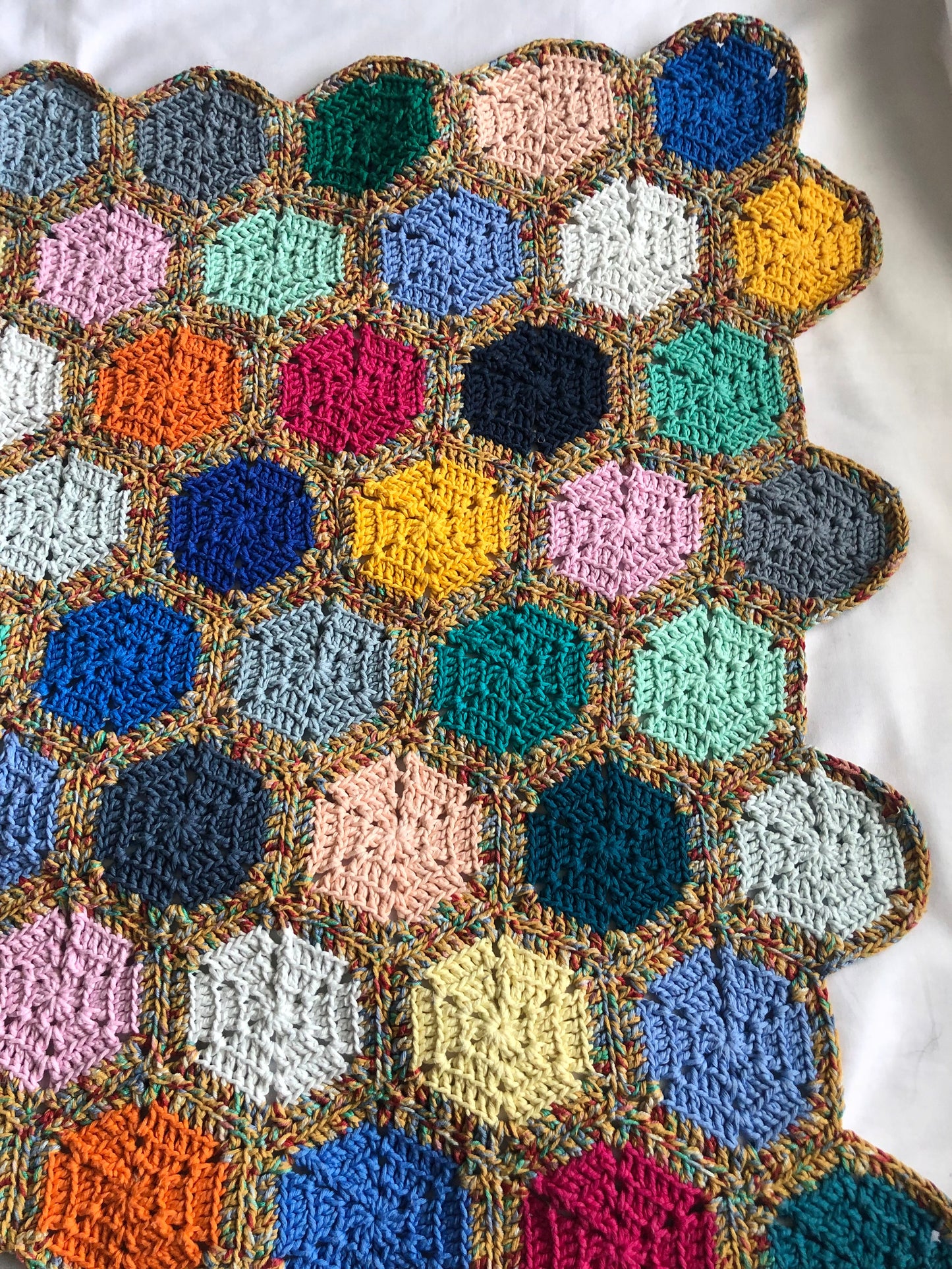 Deluxe Handmade Crochet Cotton Baby Blanket -  Baby Shower Gift