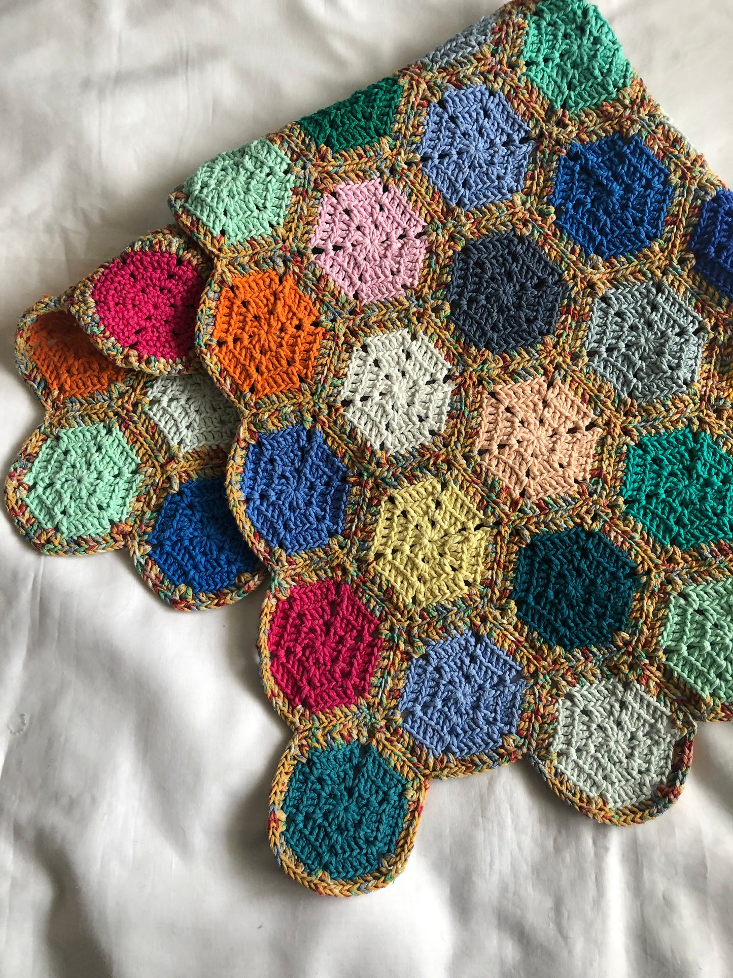 Deluxe Handmade Crochet Cotton Baby Blanket -  Baby Shower Gift