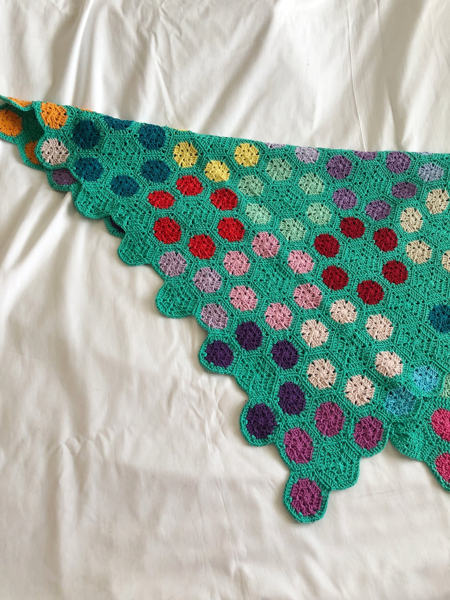 Handmade Hexagon Cotton Crochet Baby Blanket - Unique Nursery Decoration