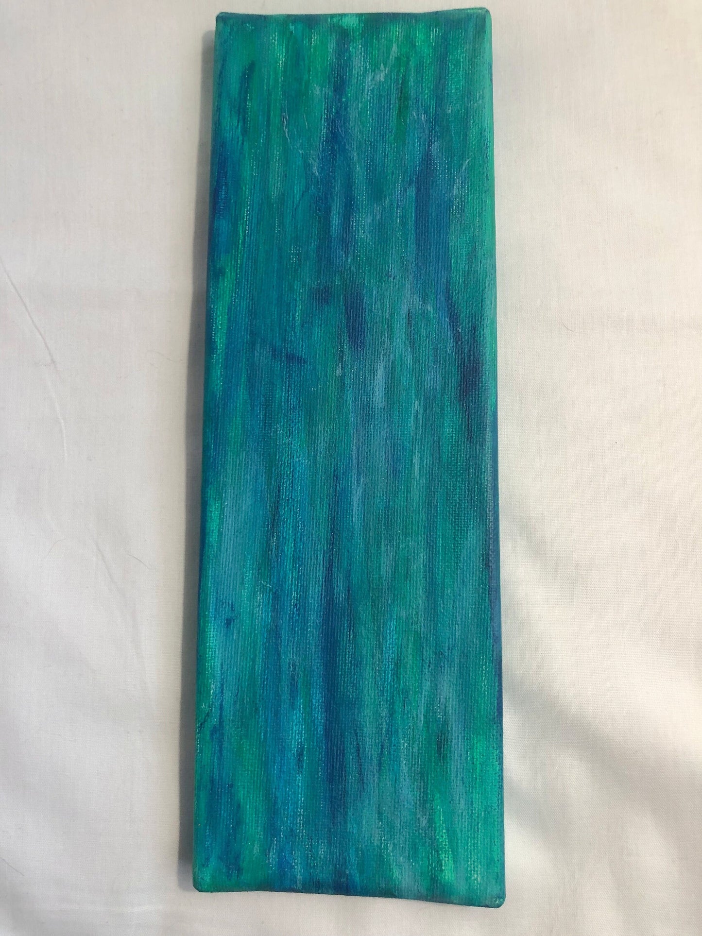 Green/blue abstract painting, acrylic painting